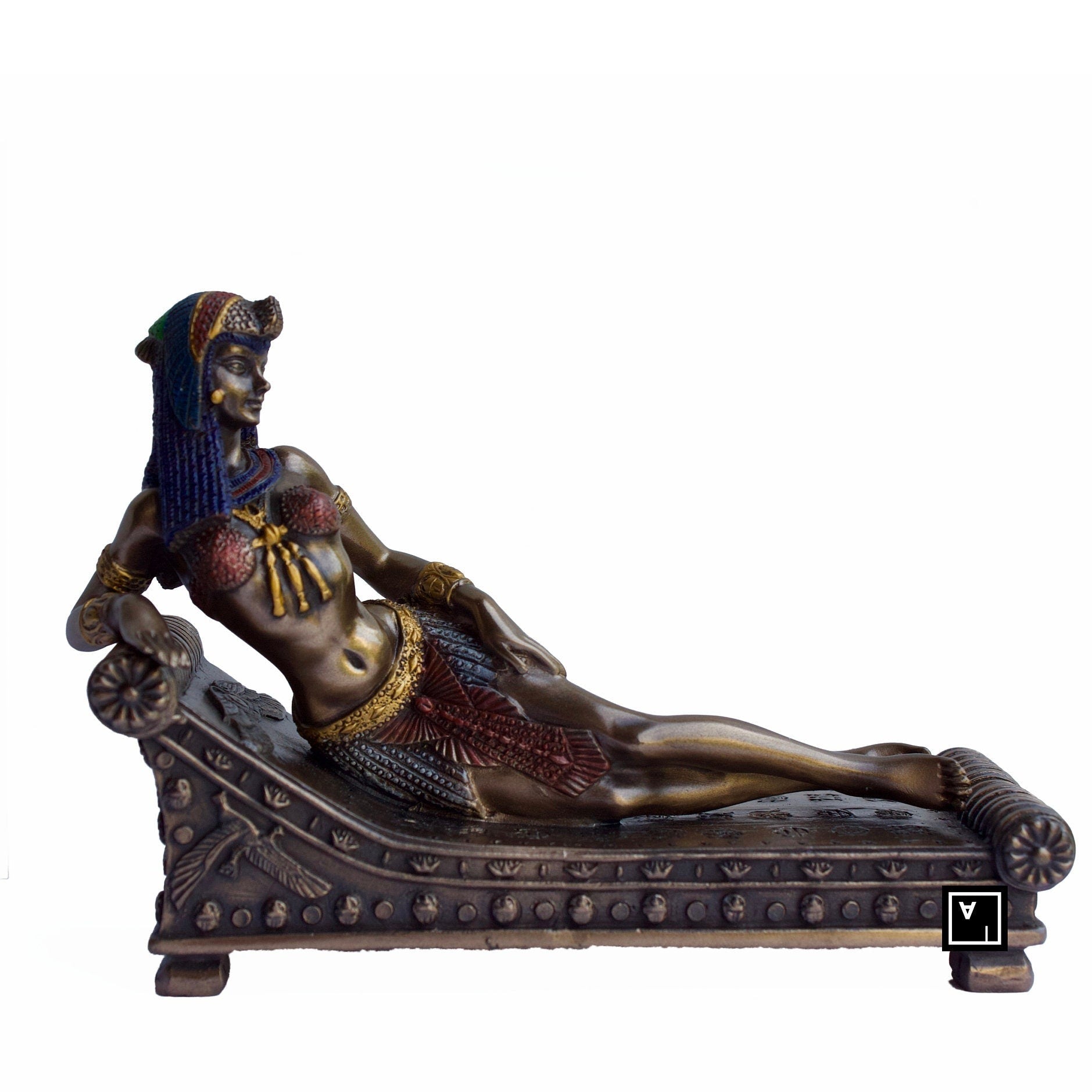 Small Cold Cast Bronze Cleopatra Statue