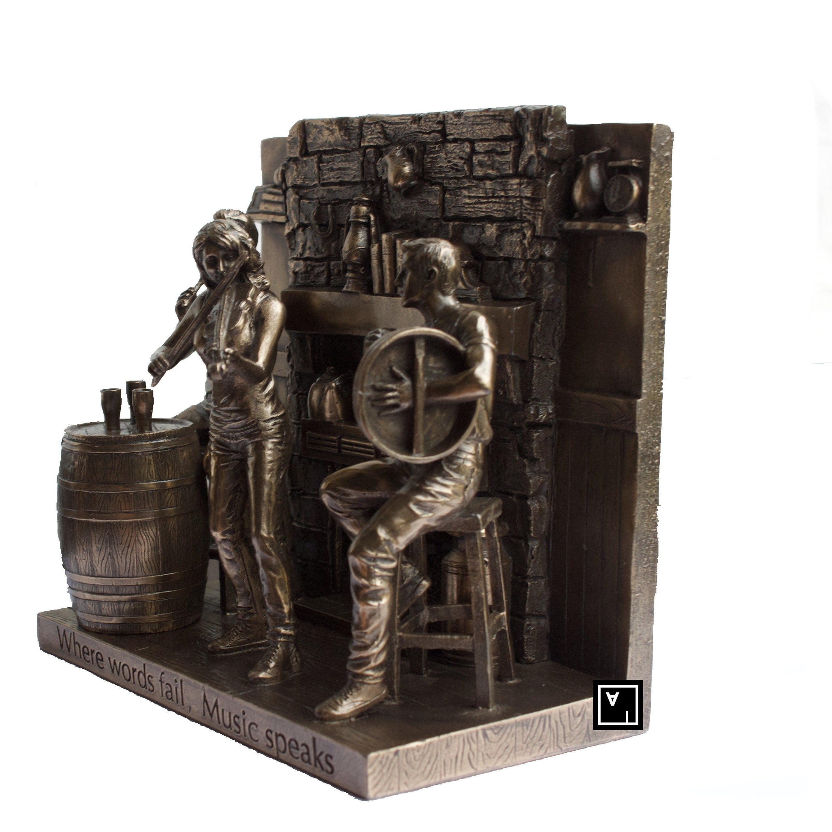 Jazz Musicians Statue.Musicians Bookend.Where Words Fail Music Speaks