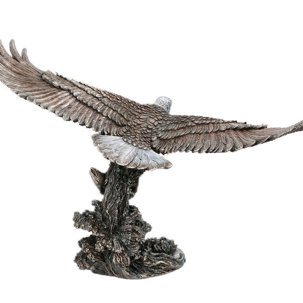 Large Bald Eagle Hunting Salmon Statue