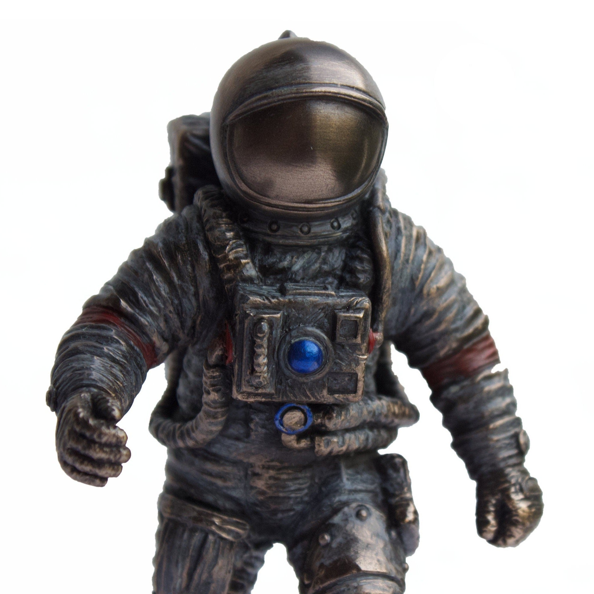 Bronzed Astronaut Figurine: Cold Cast Resin Space Decor