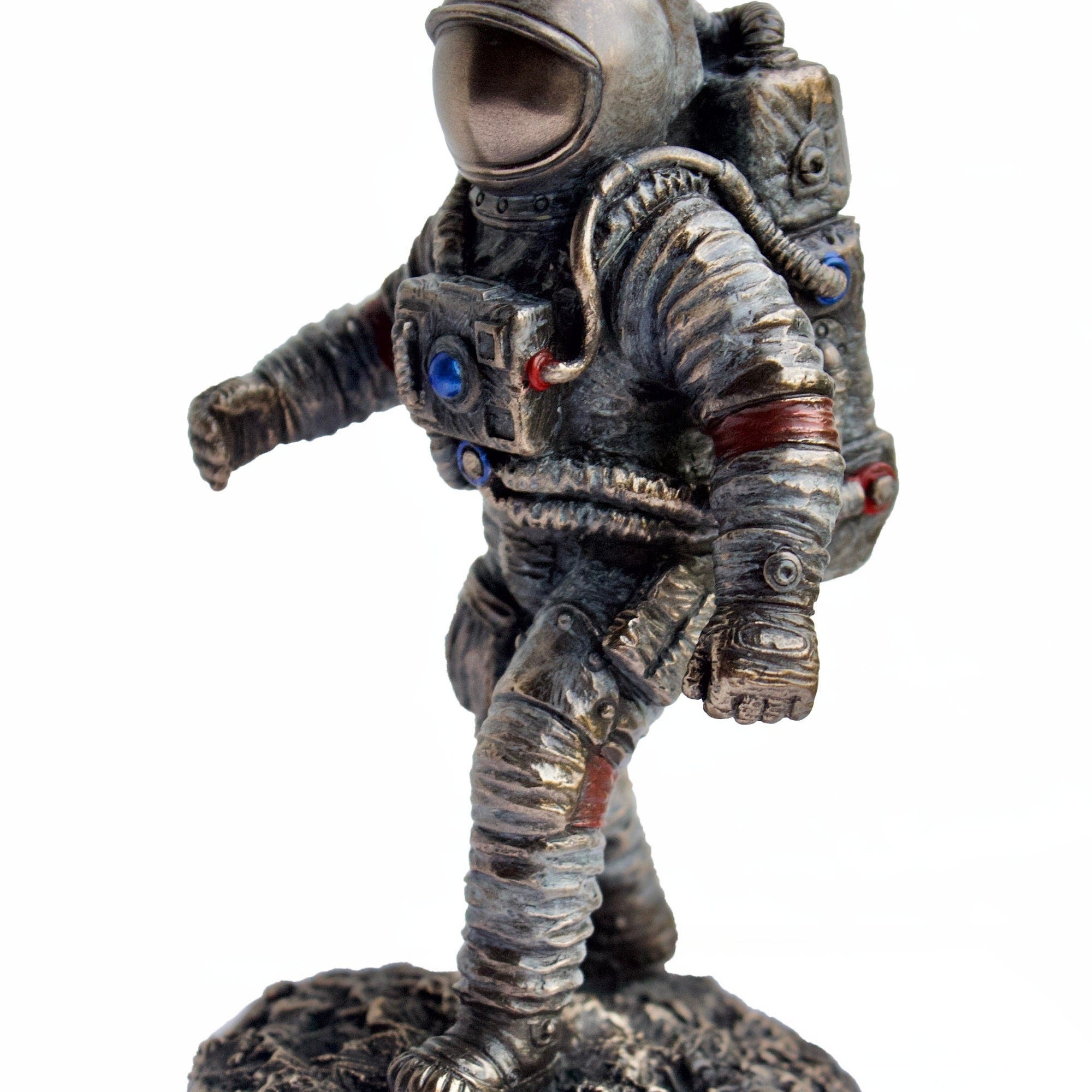 Bronzed Astronaut Figurine: Cold Cast Resin Space Decor