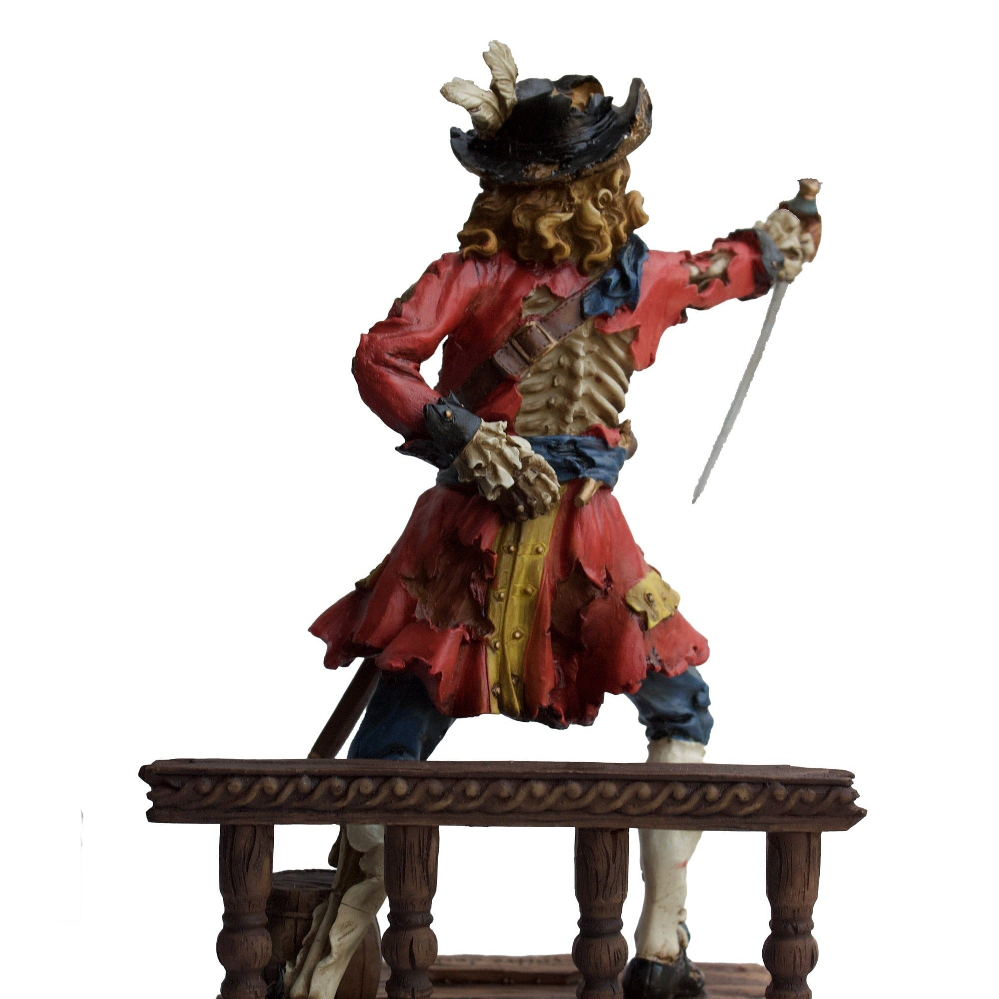 Skeleton Pirate Captain with Sword Statue.CALICO JACK Skeleton Figurine