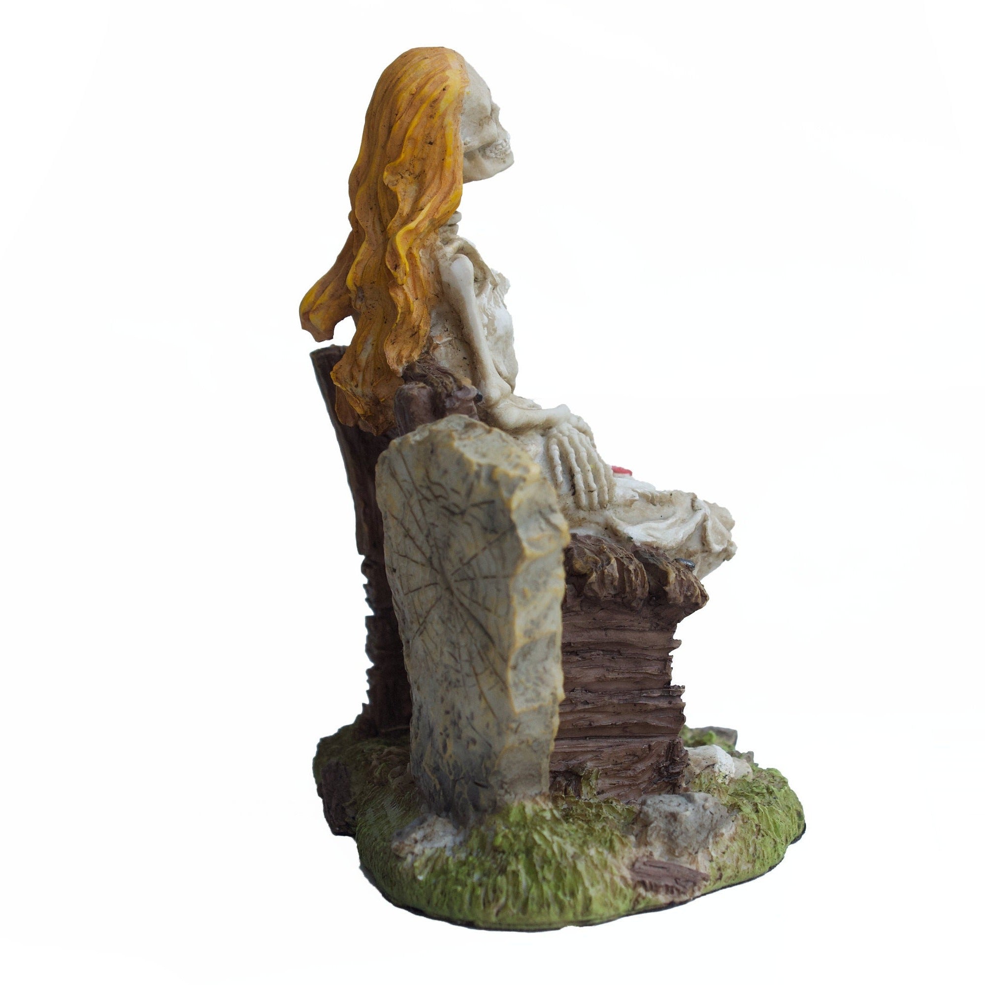 Hand-Painted Cold Cast Resin Skeleton Woman Figurine