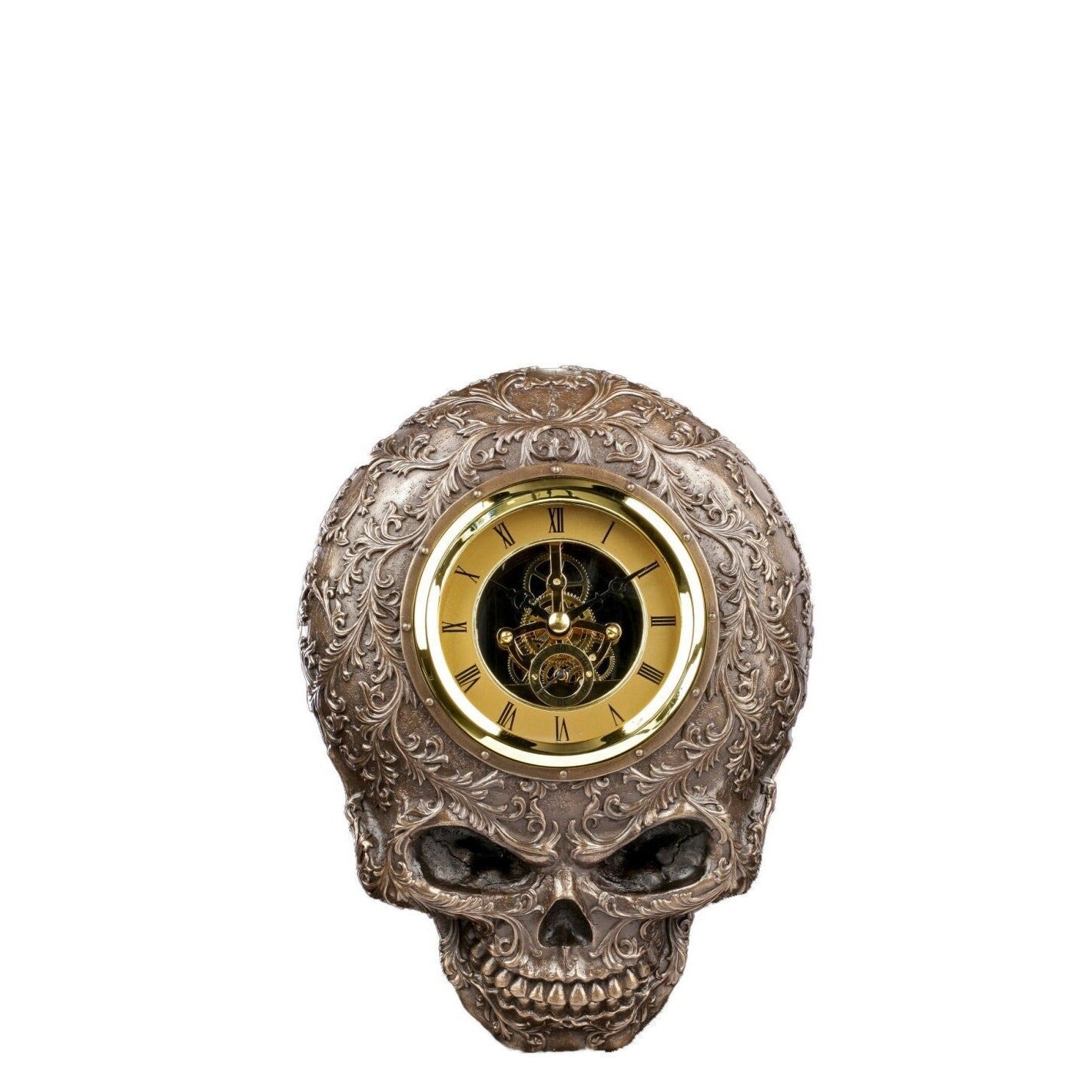 8.25 Inches Steampunk Skeleton Skull Wall Clock