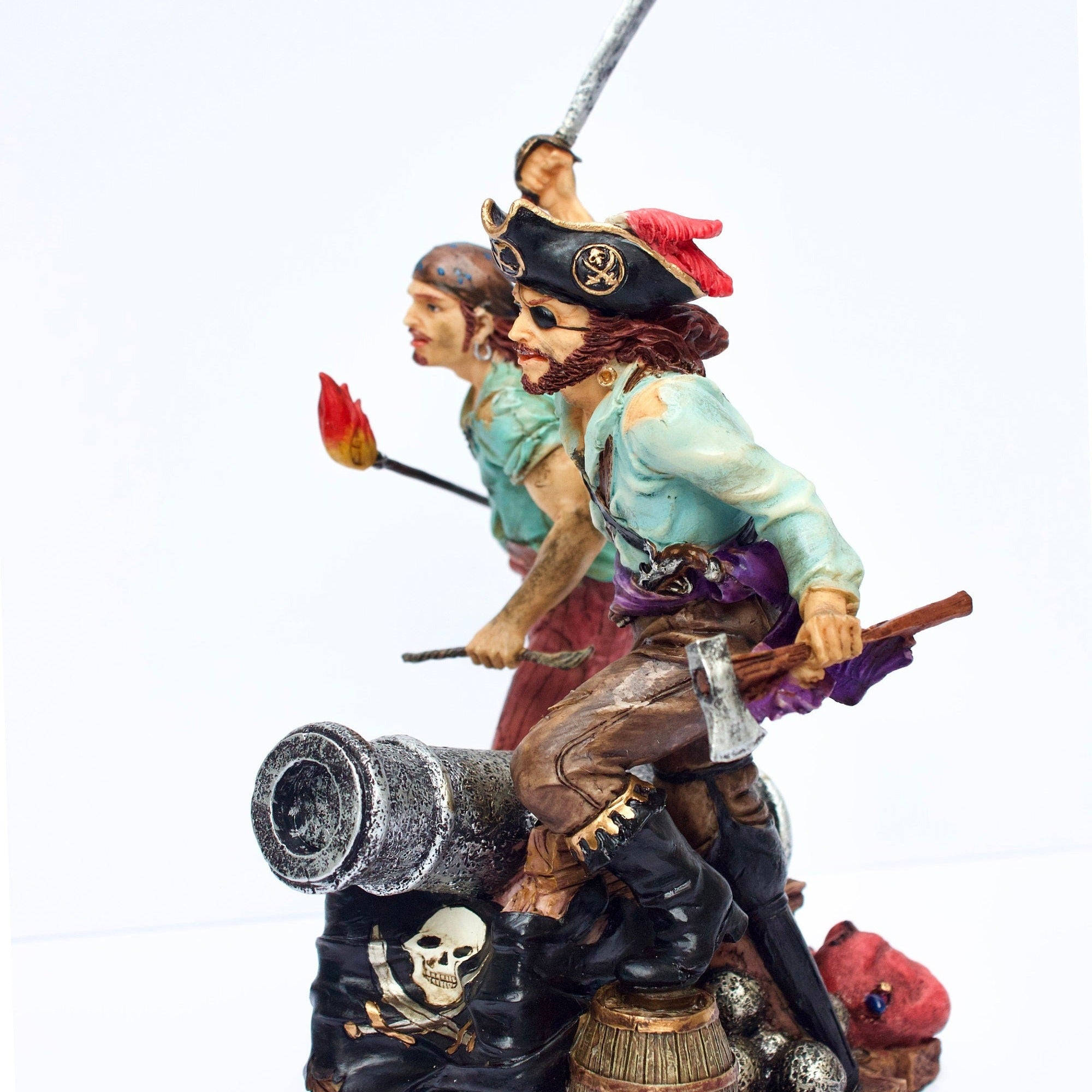 9.84 Inc Pirates with Cannon Ball Statue