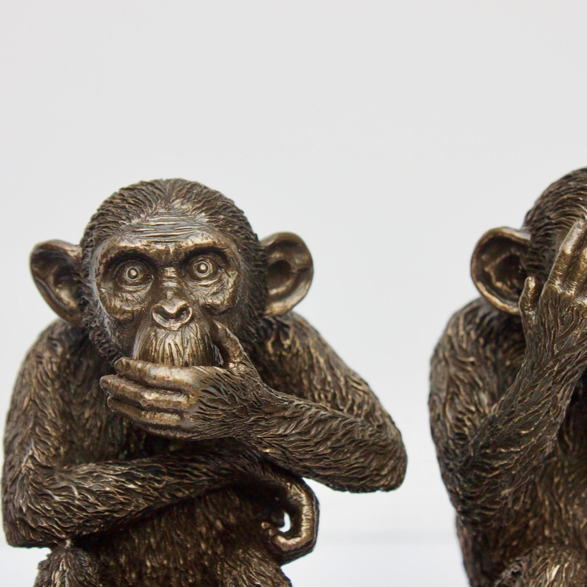 Three Wise Monkeys Statue: Veronese Bronze Resin Decor