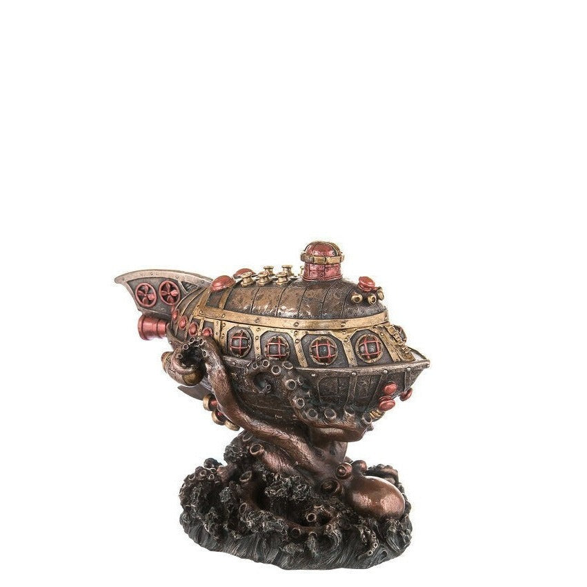 Steampunk Submarine vs Octopus Trinket Box