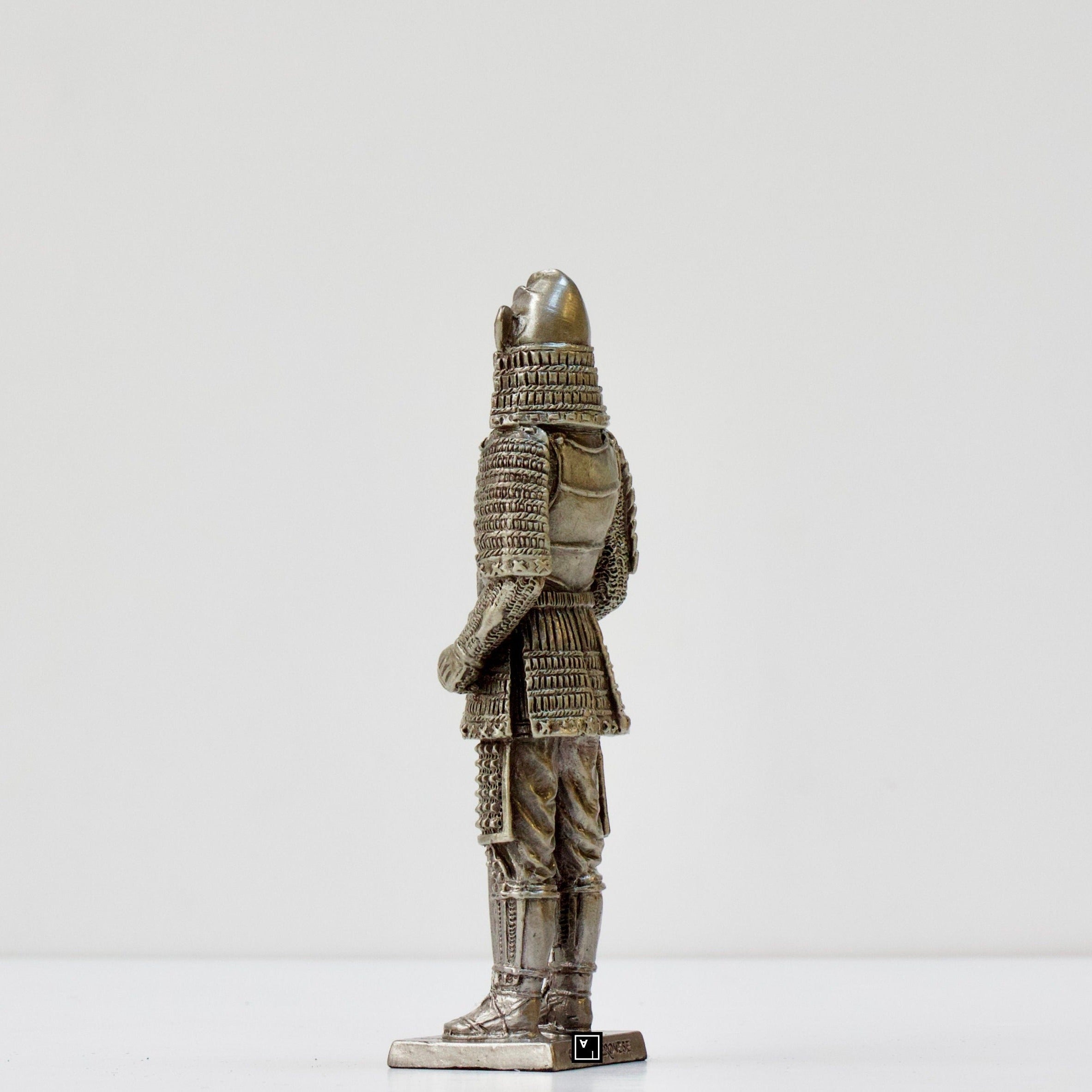 Samurai Uesugi Kenshin Statue. Solid Pewter Samurai Figurine.