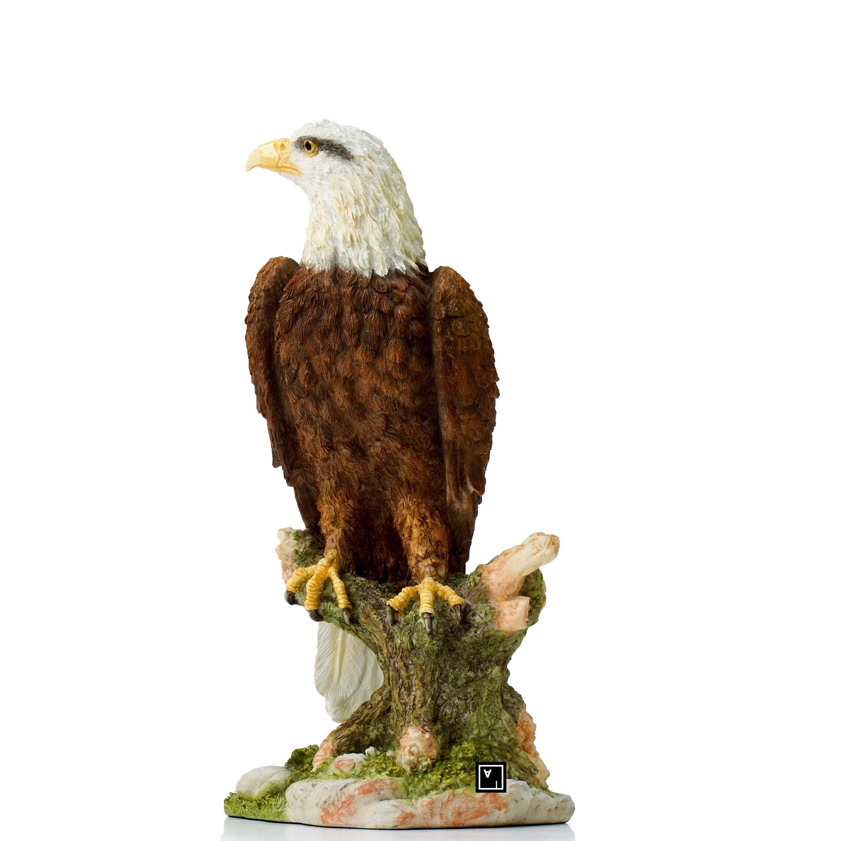 Handpainted Bald Eagle Resin Sculpture: Veronese Design