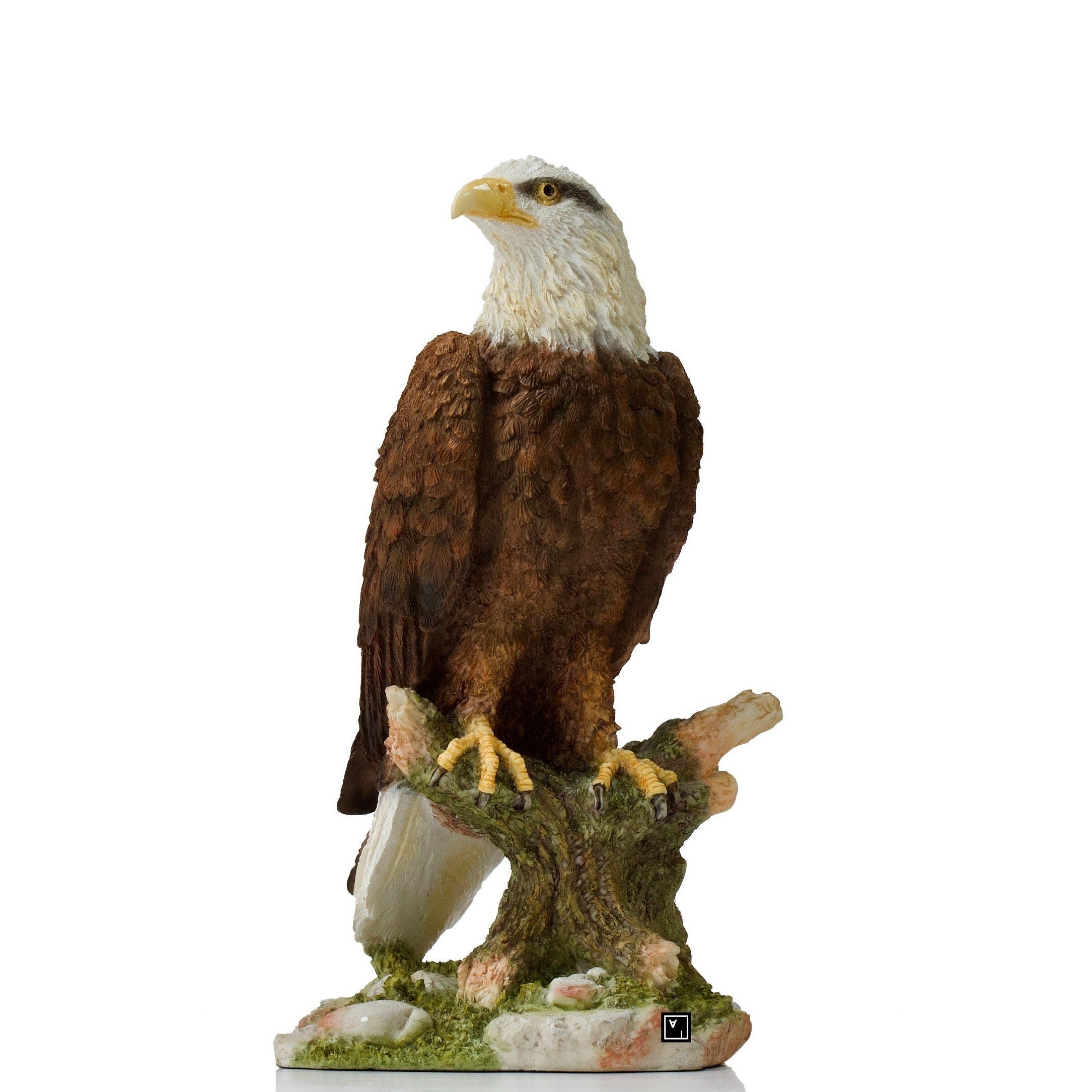 Handpainted Bald Eagle Resin Sculpture: Veronese Design