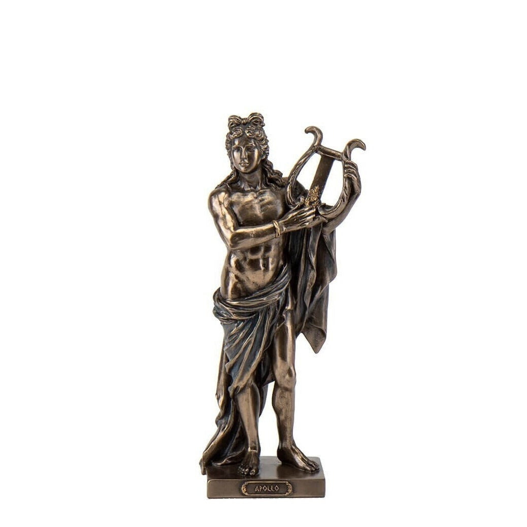 Apollo Bronze Statue: Greek God of Music, Healing, Archery (10.23 Inch)