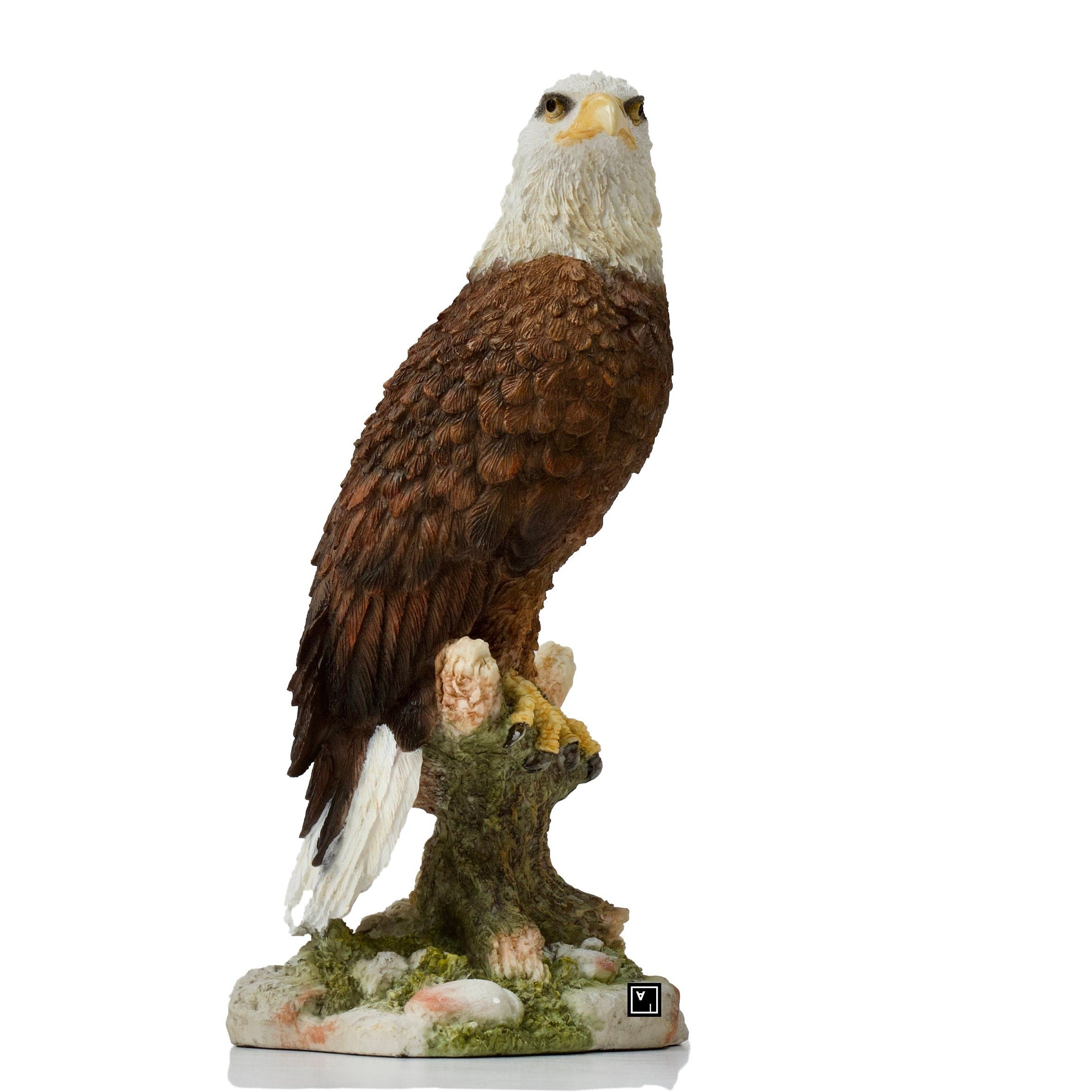Handpainted Bald Eagle Resin Sculpture: Veronese Design
