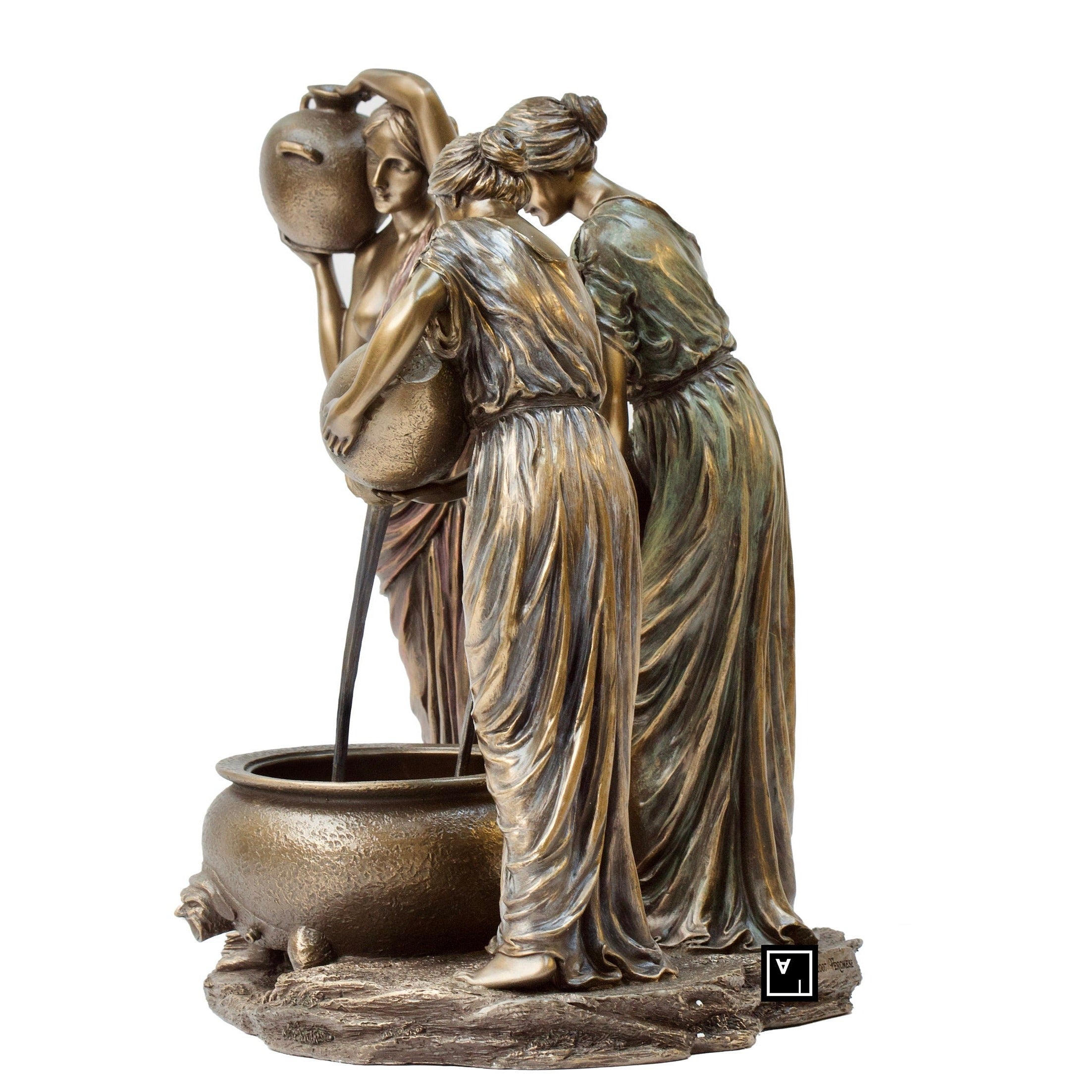 Danaides Statue: John William Waterhouse, Greek Mythology Bronze Finish Figurine