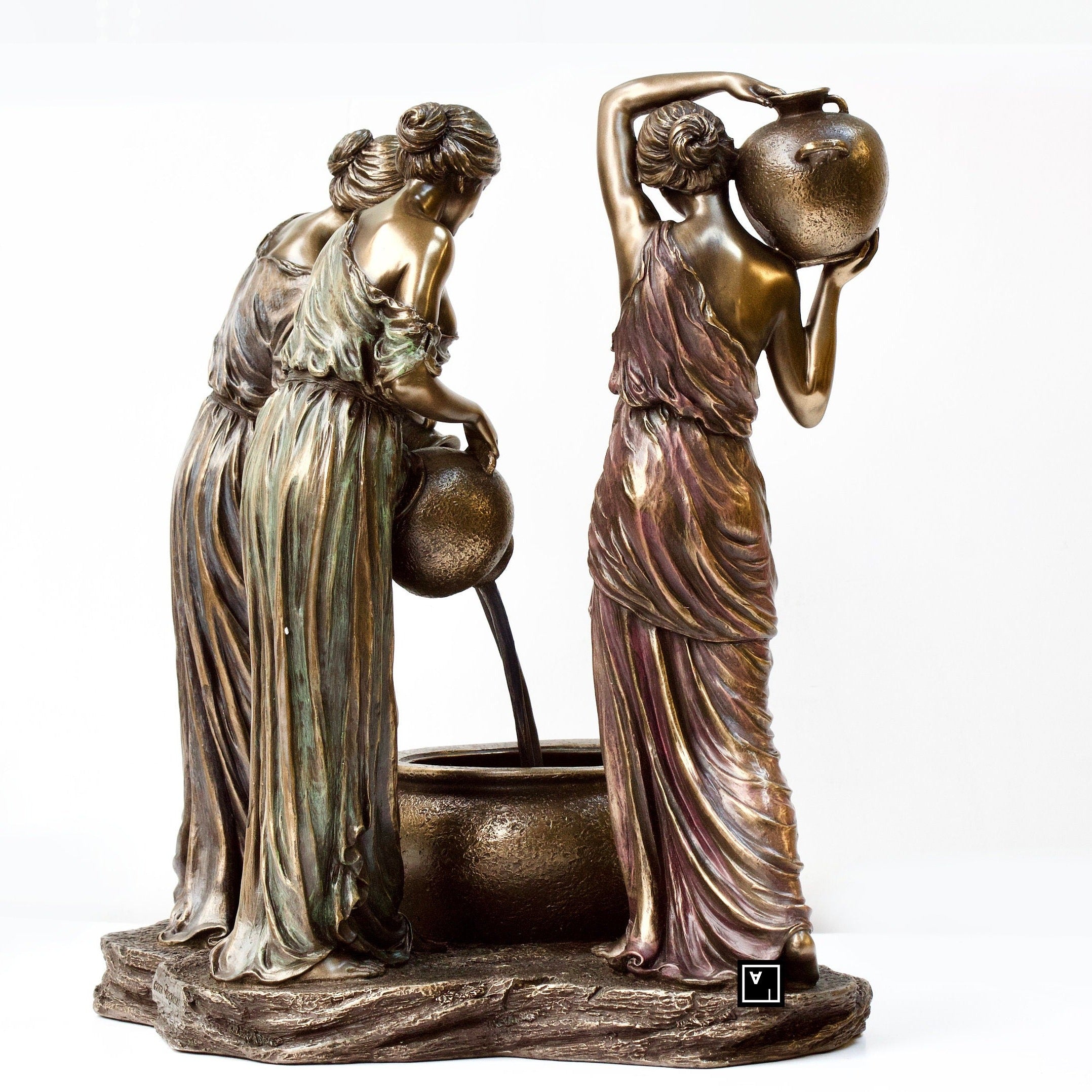 Danaides Statue: John William Waterhouse, Greek Mythology Bronze Finish Figurine