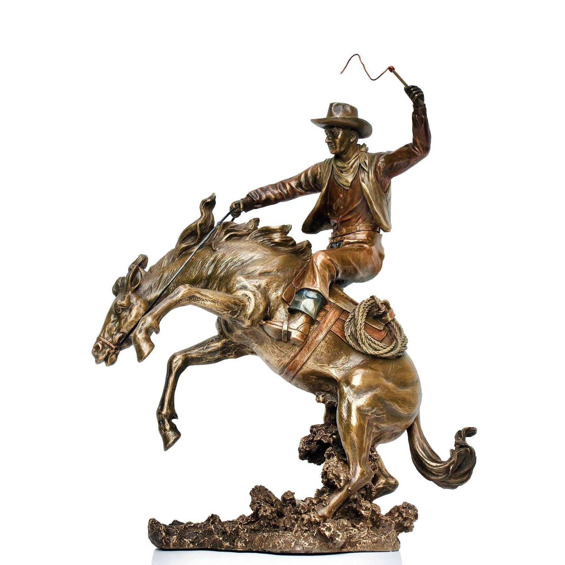 Cowboy Statue Figurine.Wild Rodeo Ride. The Bronco Buster Sculpture
