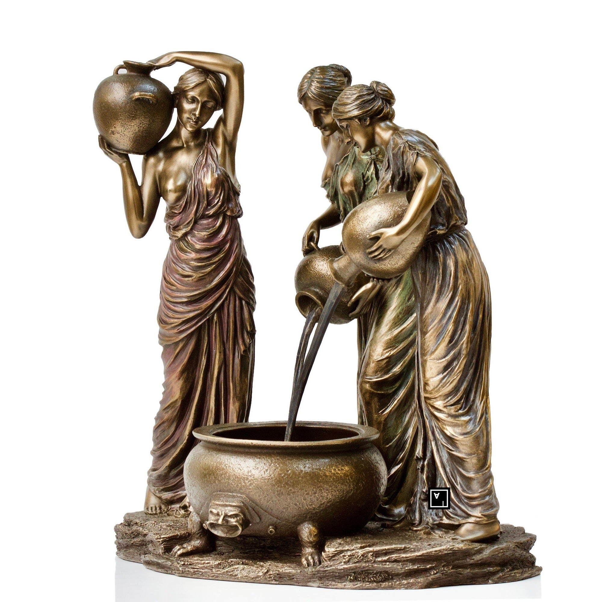 Danaides Statue: John William Waterhouse, Greek Mythology Bronze Finish Figurine
