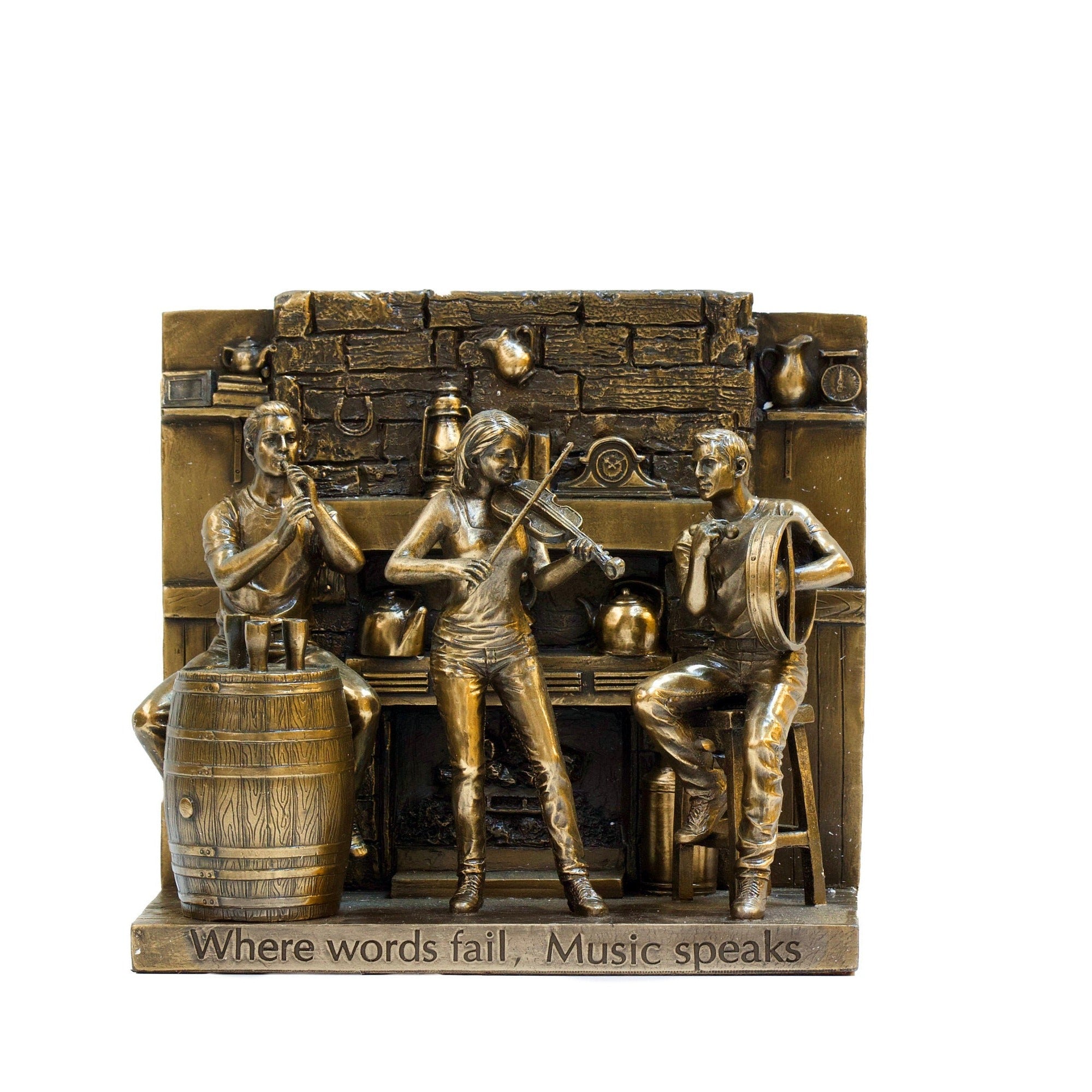 Jazz Musicians Statue.Musicians Bookend.Where Words Fail Music Speaks