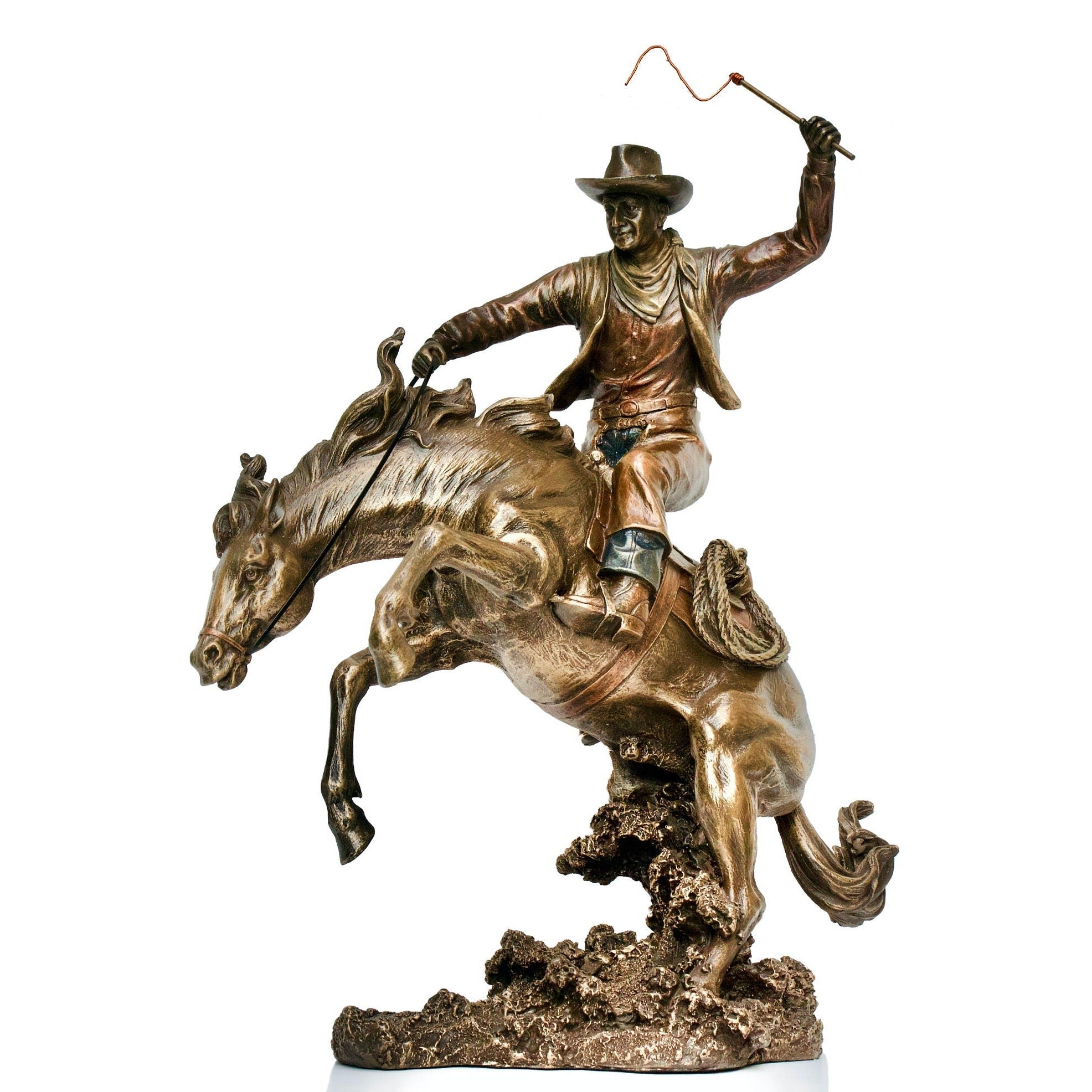 Cowboy Statue Figurine.Wild Rodeo Ride. The Bronco Buster Sculpture