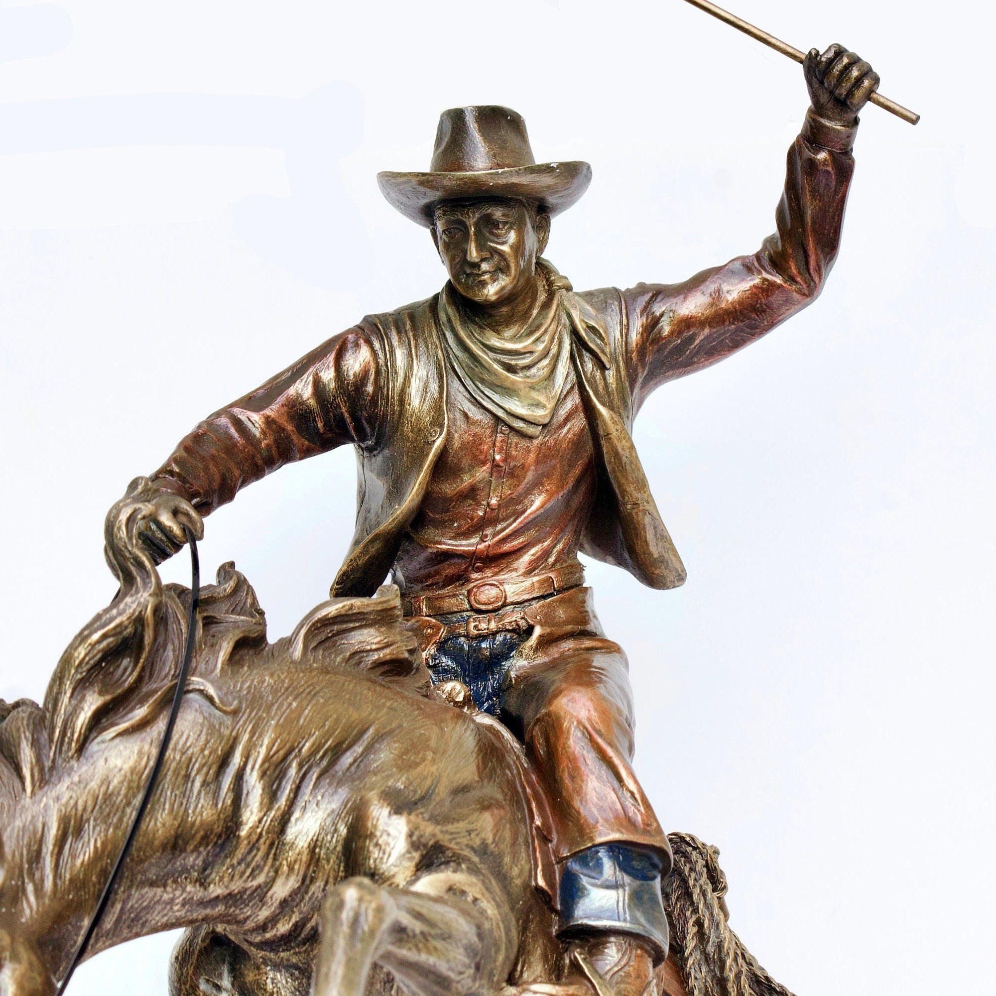 Cowboy Statue Figurine.Wild Rodeo Ride. The Bronco Buster Sculpture