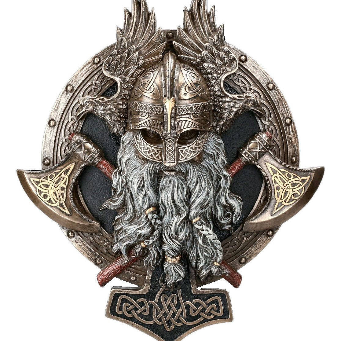 Viking Berserker Twin Axe Valhalla Wall Plaque