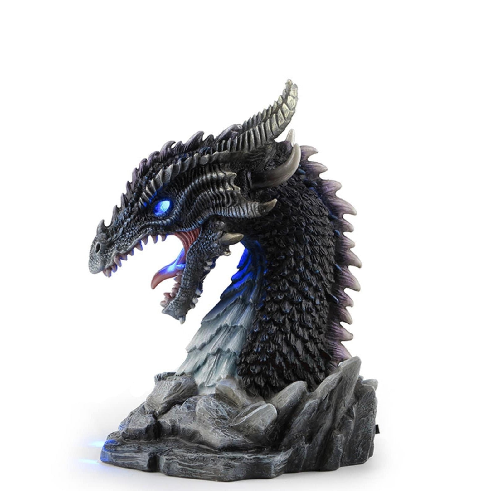 Horned Obsidian Dragon Bust (Led)