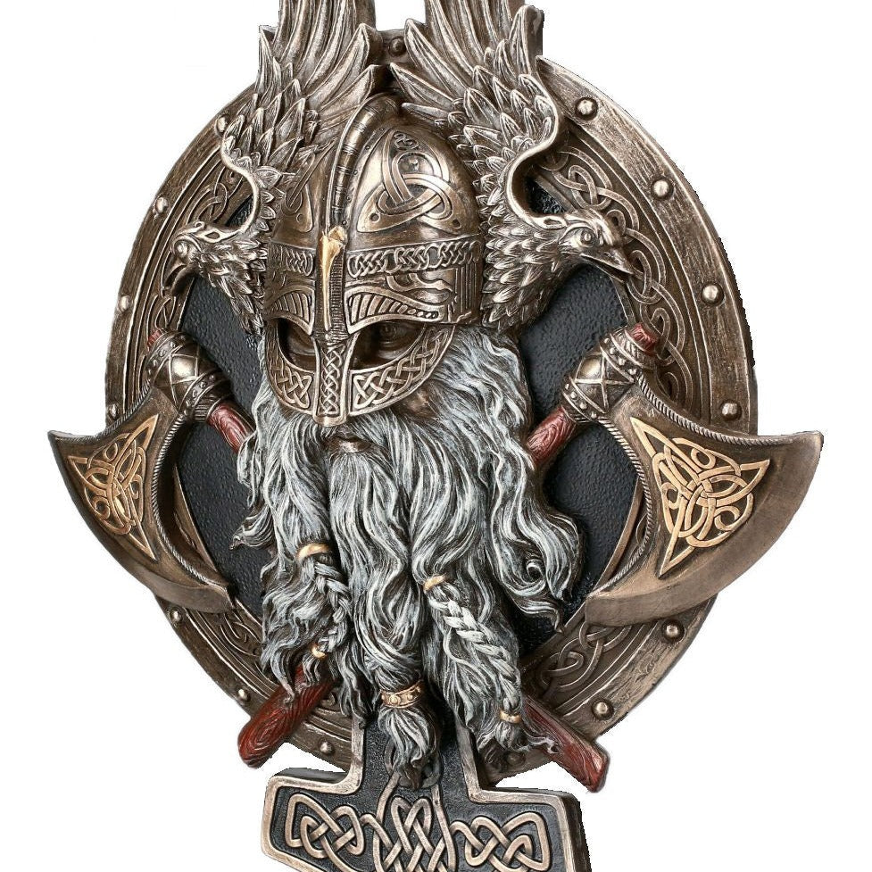 Viking Berserker Twin Axe Valhalla Wall Plaque