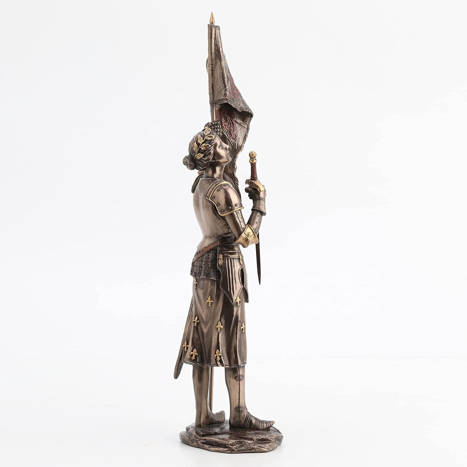 St. Joan of Arc Statue: Hand-Painted Cold Cast Bronze Sculpture