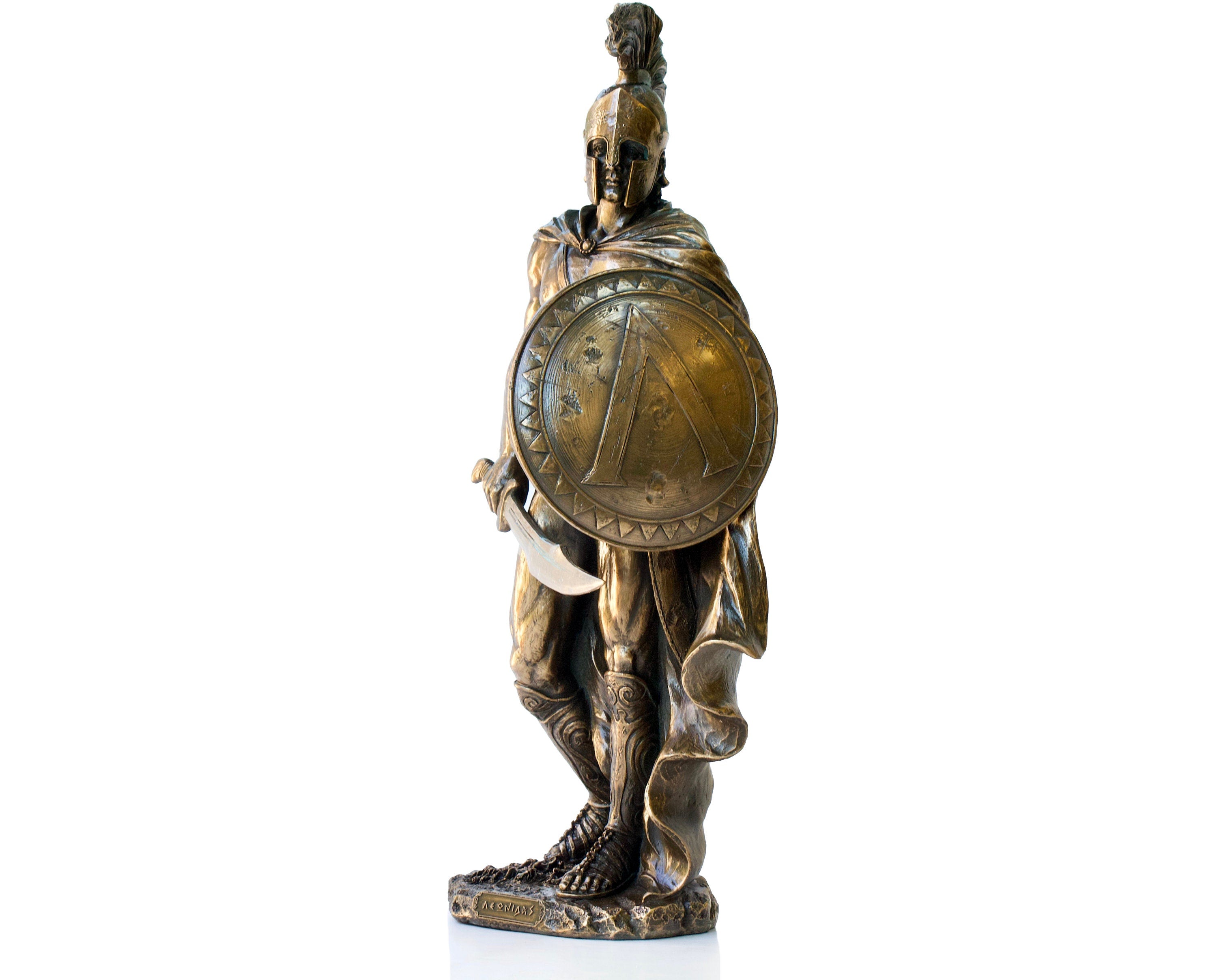 Leonidas Statue: Greek Spartan King, Bronze Finish Figurine
