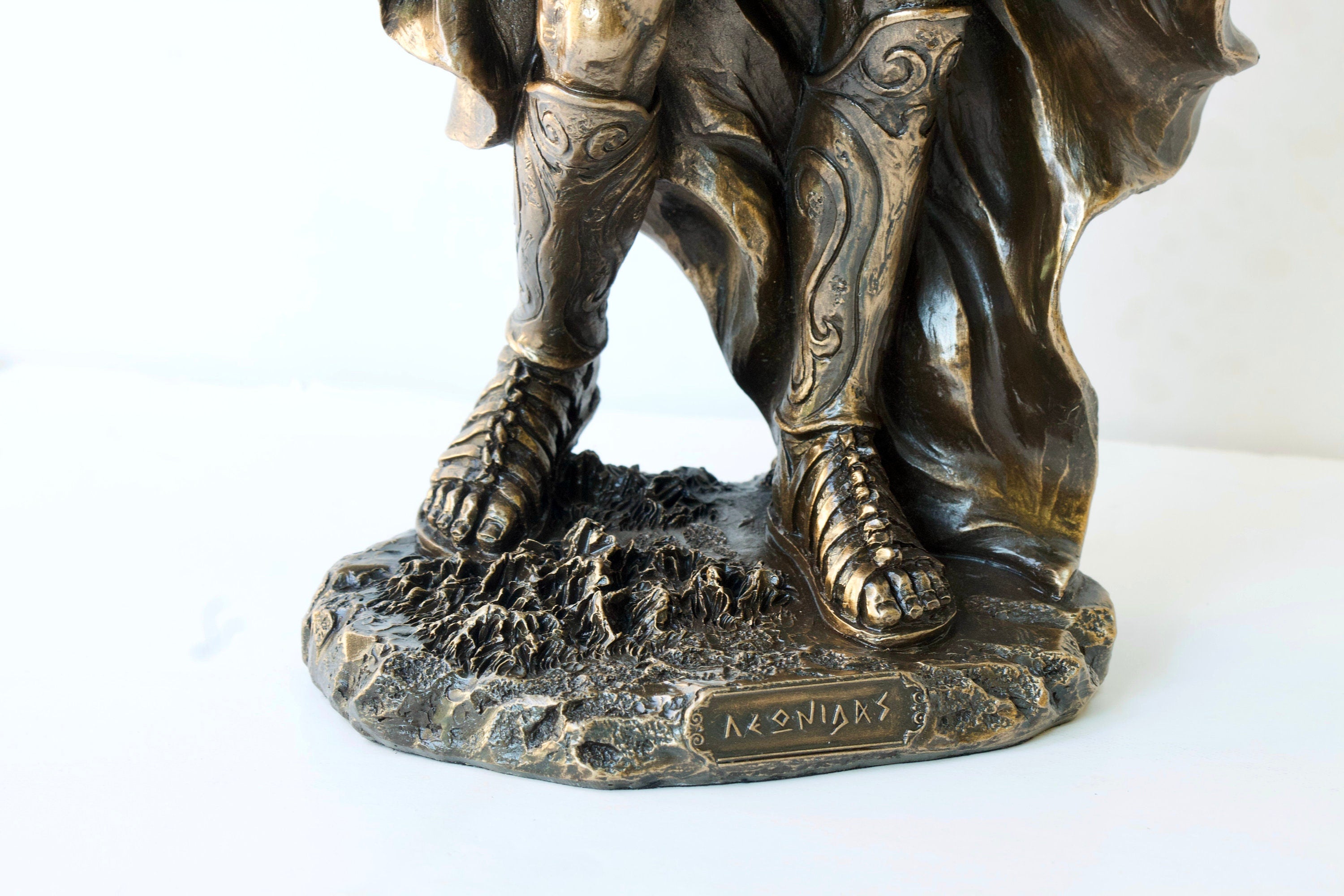 Leonidas Statue: Greek Spartan King, Bronze Finish Figurine