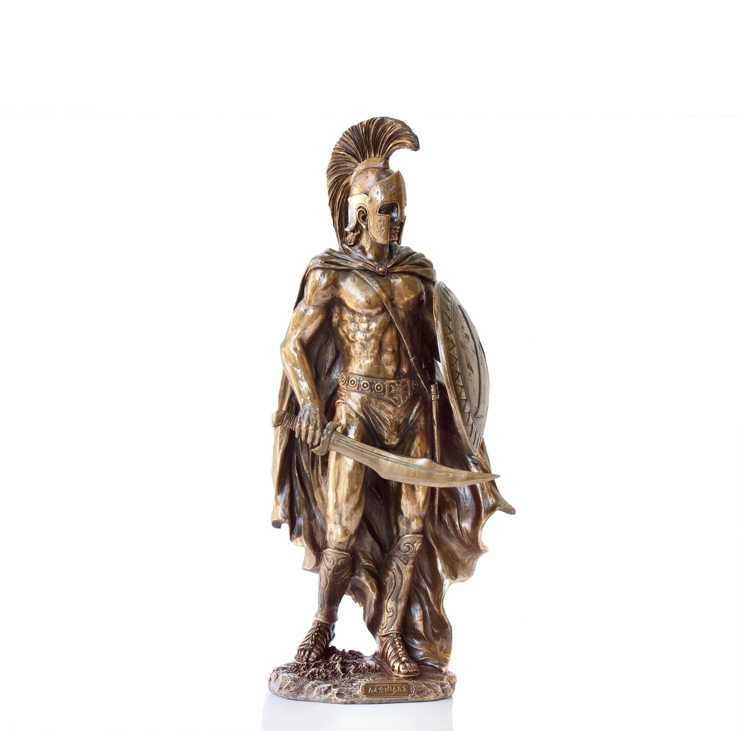 Leonidas Statue: Greek Spartan King, Bronze Finish Figurine