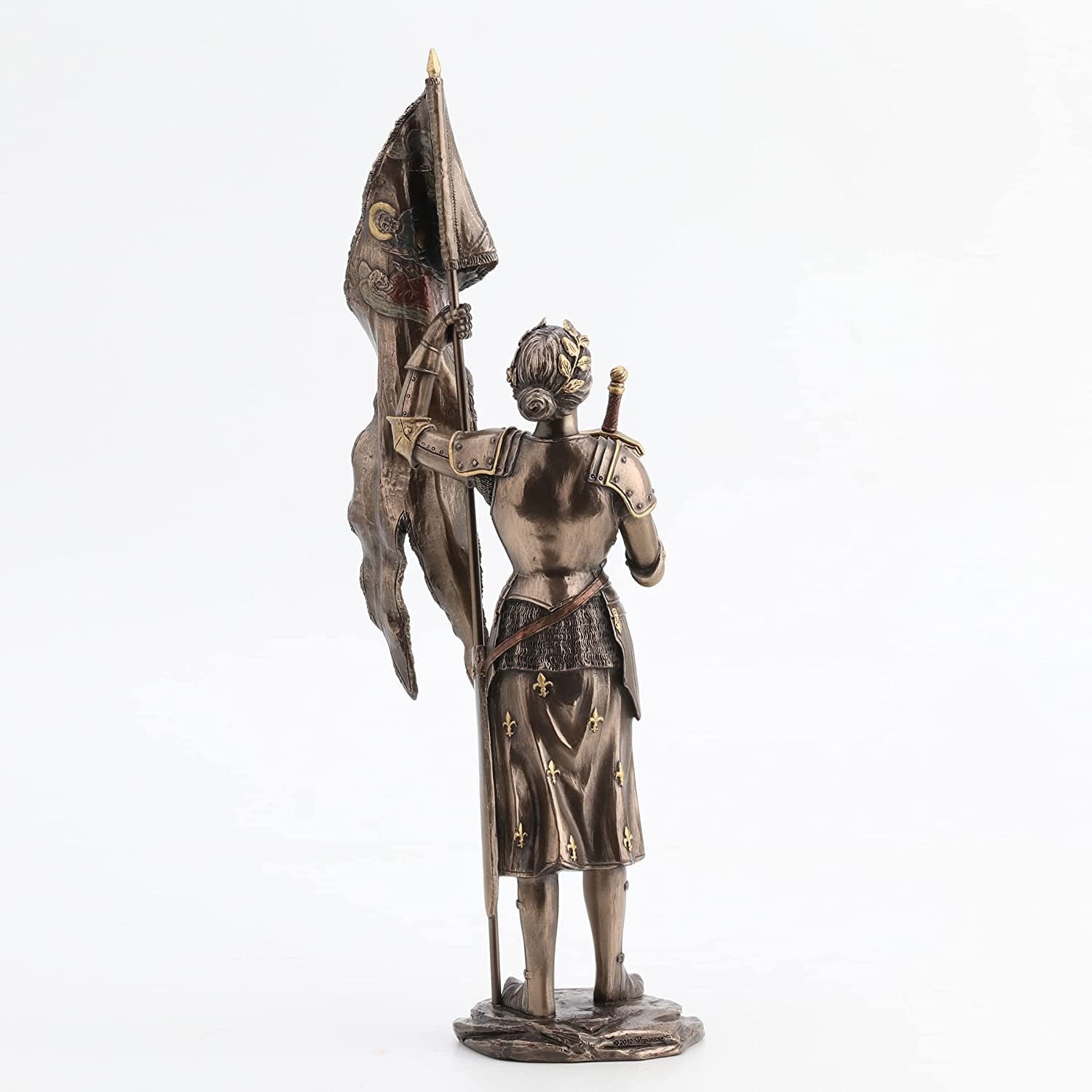 St. Joan of Arc Statue: Hand-Painted Cold Cast Bronze Sculpture