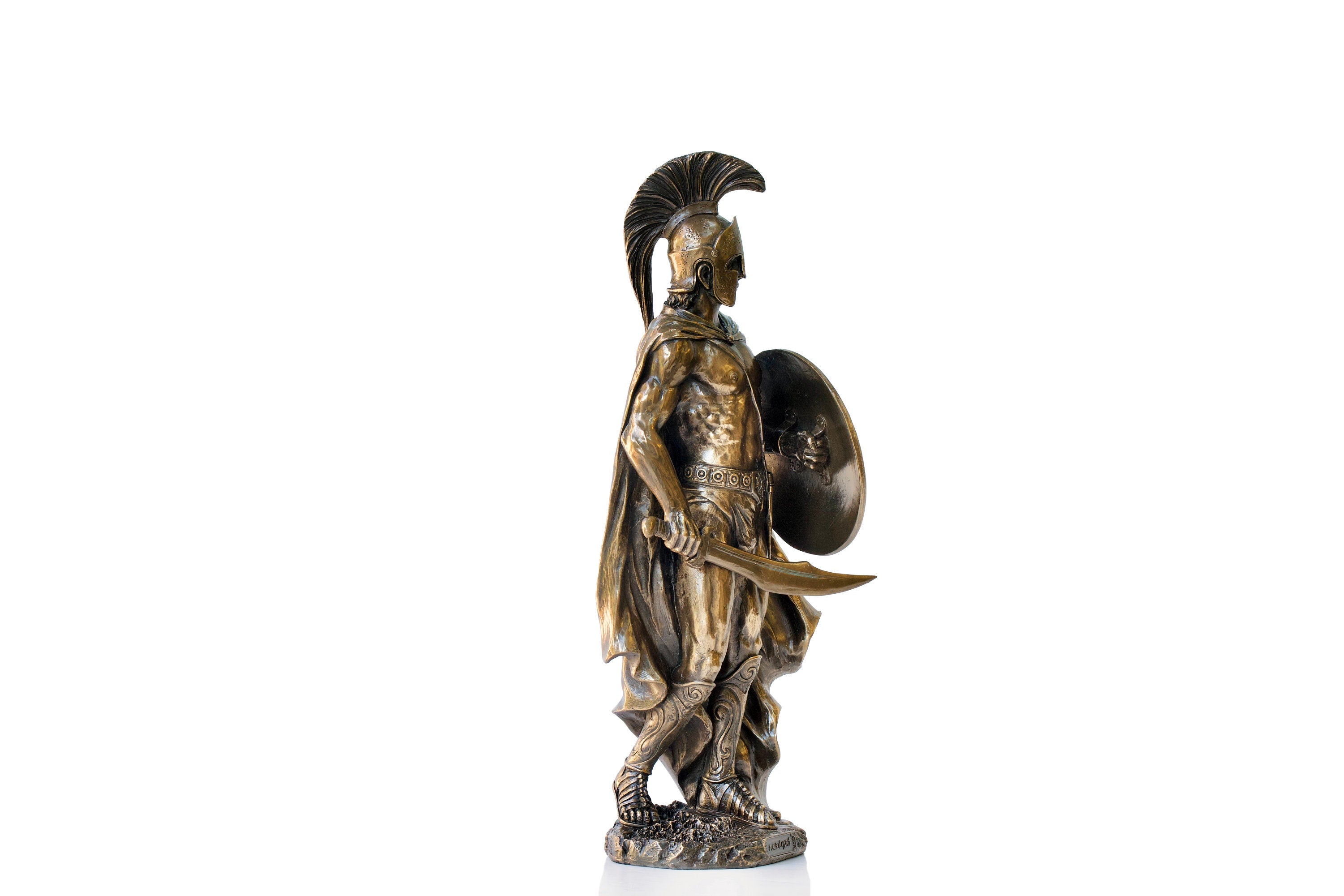 Leonidas Statue: Greek Spartan King, Bronze Finish Figurine