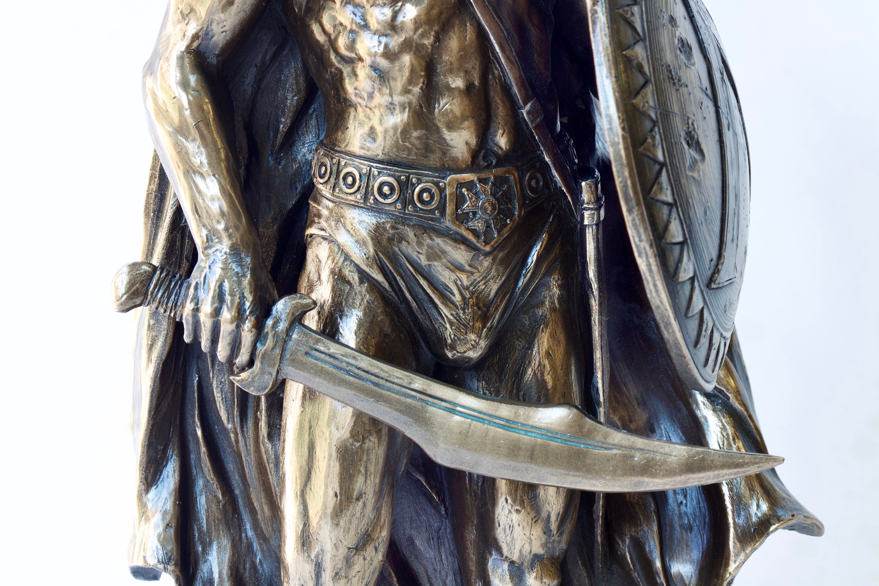 Leonidas Statue: Greek Spartan King, Bronze Finish Figurine