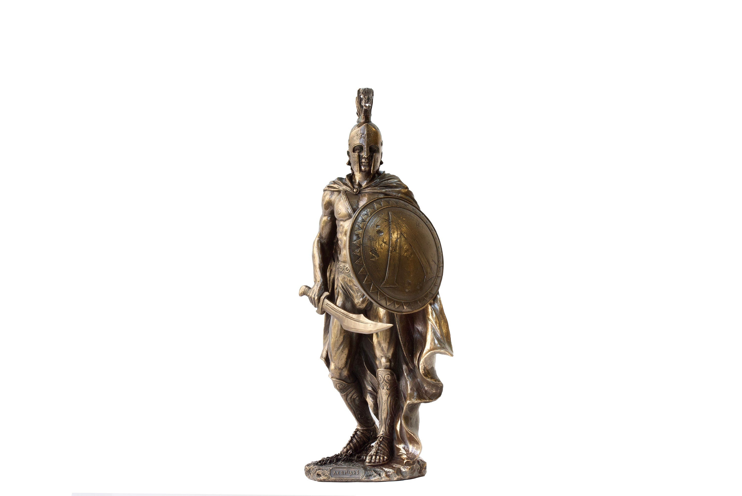Leonidas Statue: Greek Spartan King, Bronze Finish Figurine