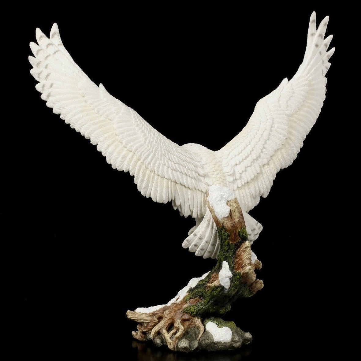 White Owl Figurine: 13.38" Cold Cast Resin Statue