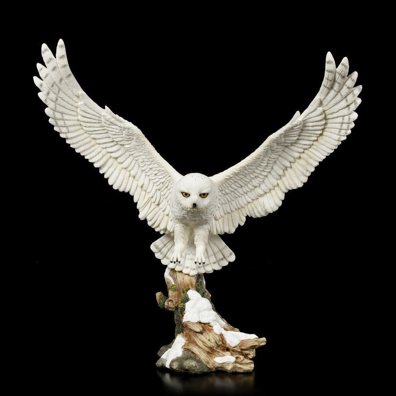 White Owl Figurine: 13.38" Cold Cast Resin Statue