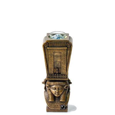 Hathor Column Candle Holder: Cold Cast Bronze Egyptian Statue