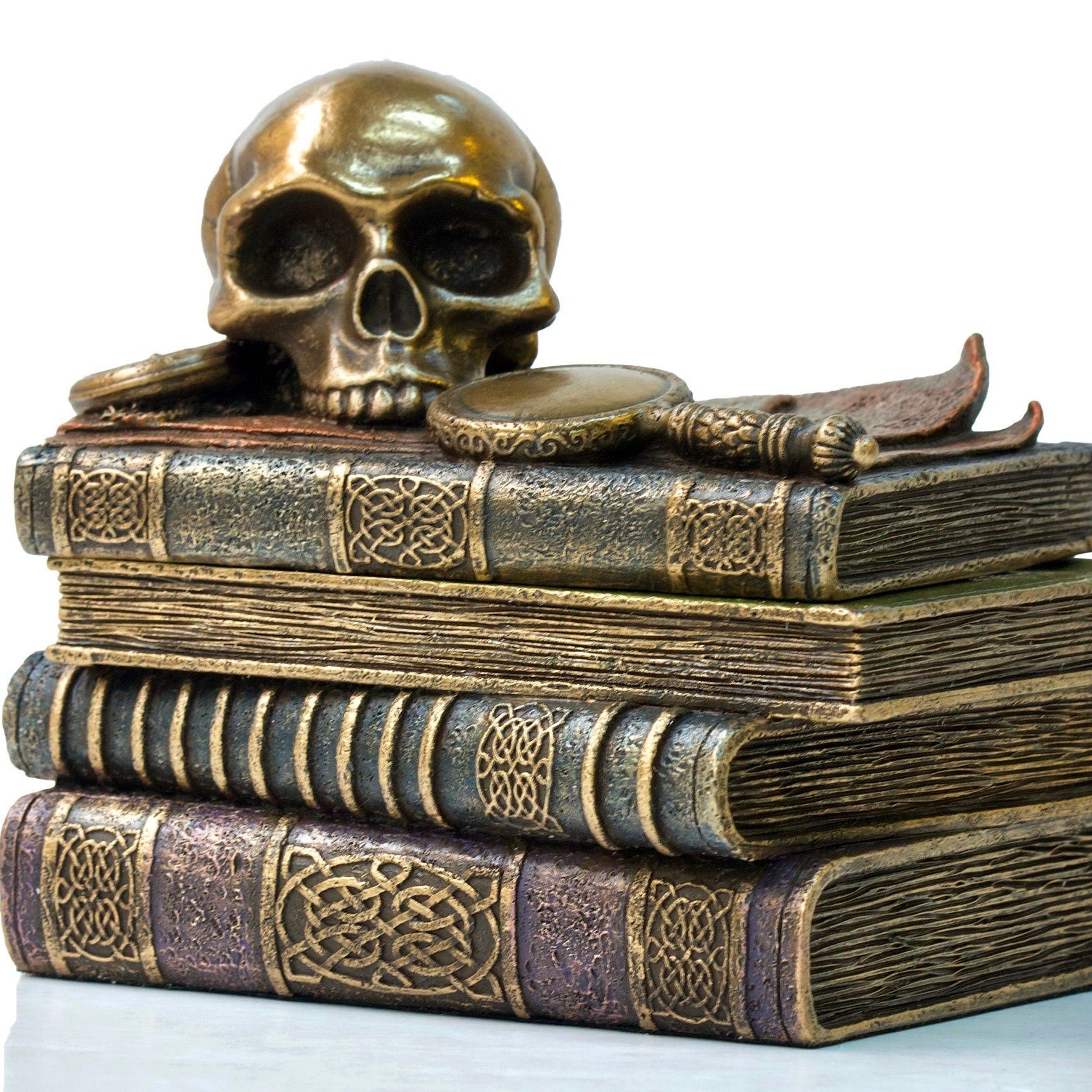 Book decor with Skull Jewellry Box. Archaeolog Gift