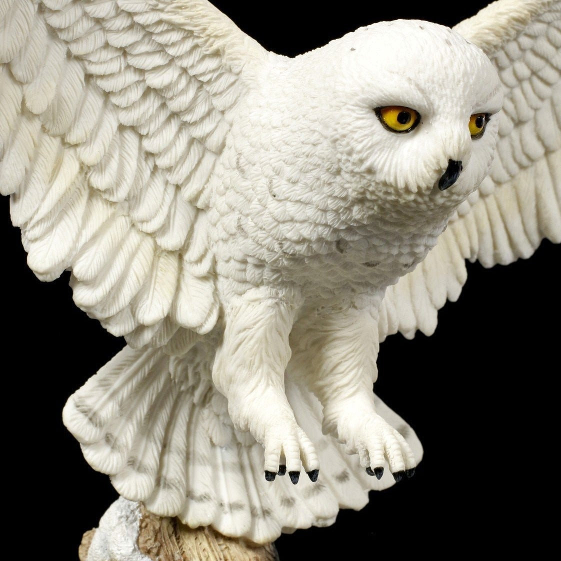 White Owl Figurine: 13.38" Cold Cast Resin Statue