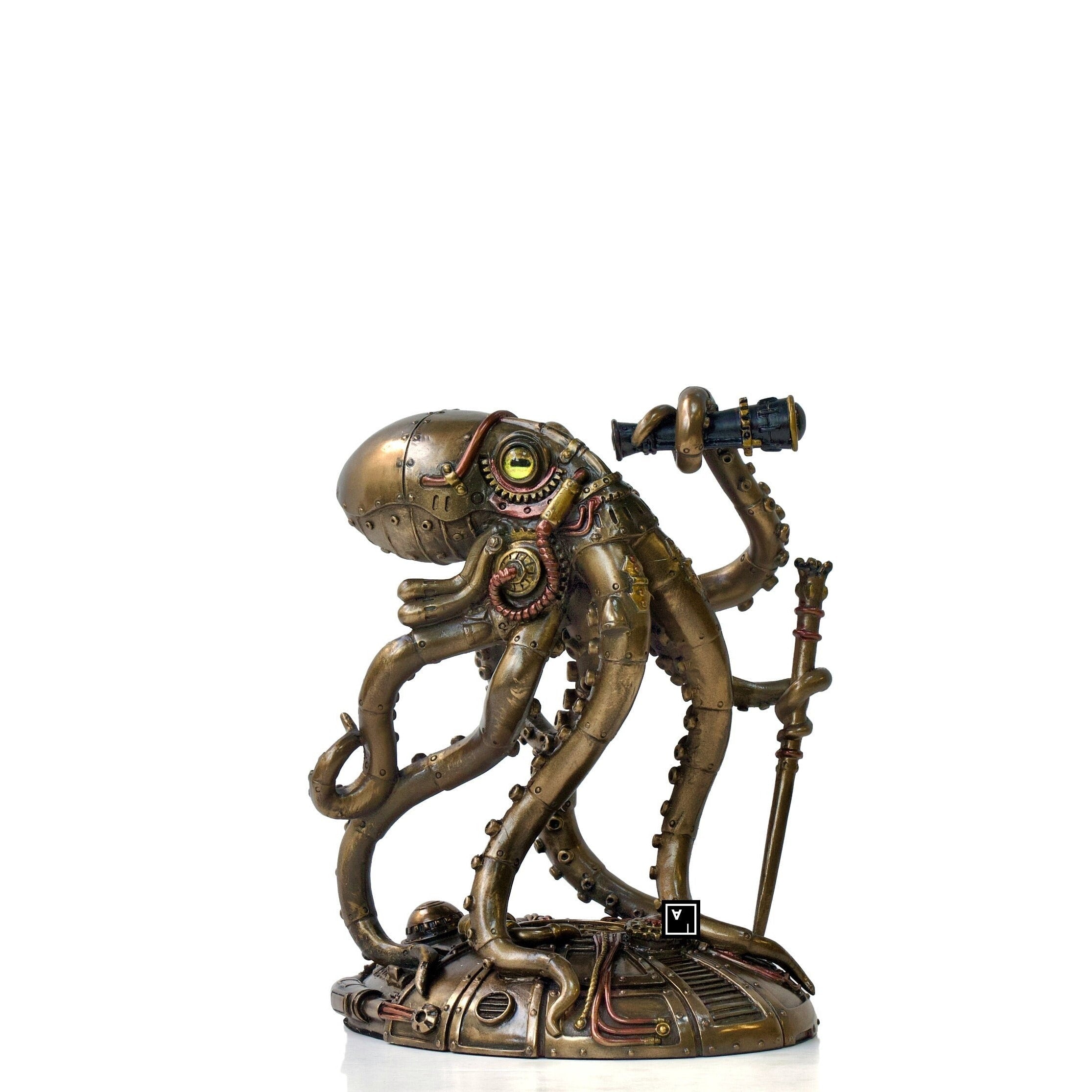 Steampunk Seabed Hiker Octopus Statue.
