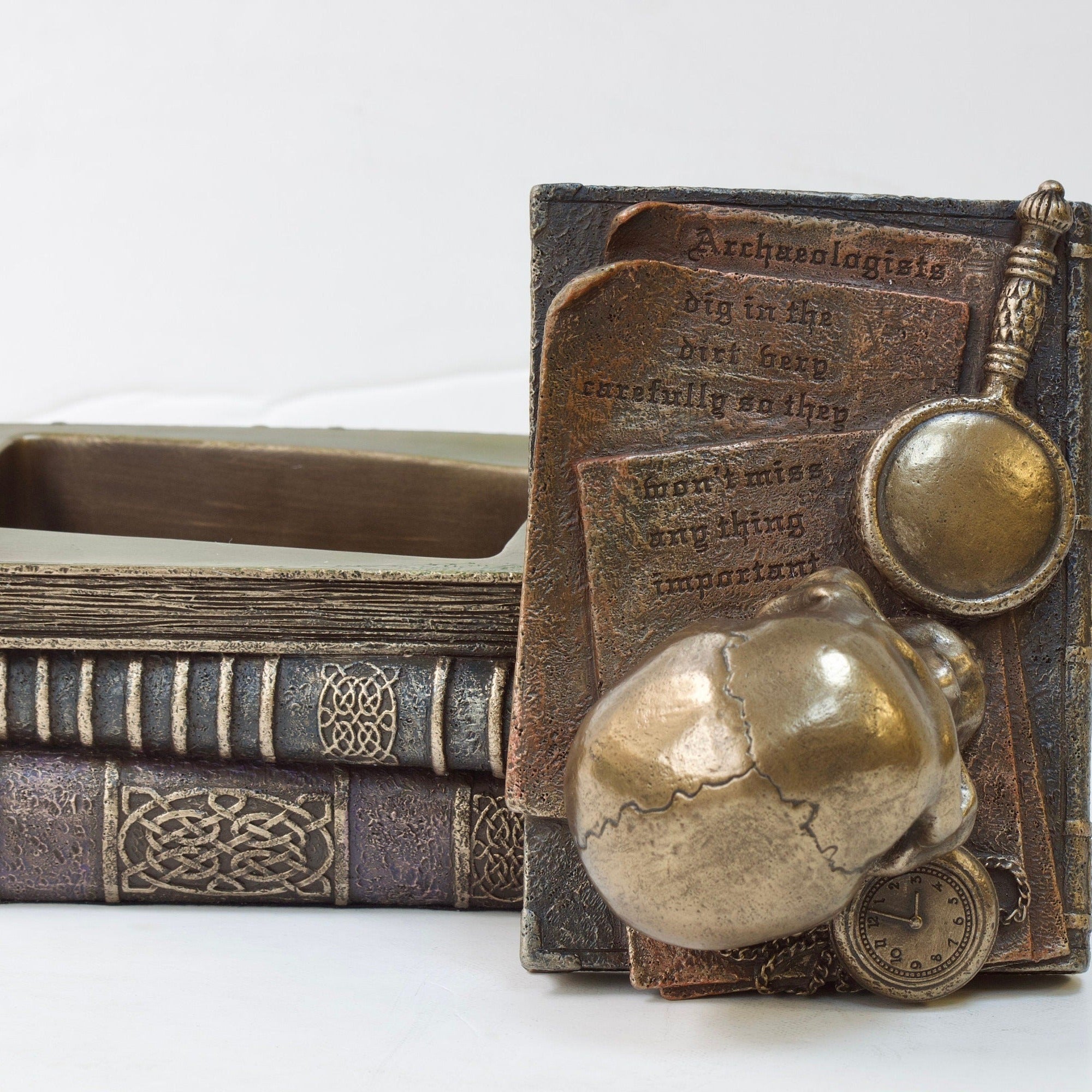 Book decor with Skull Jewellry Box. Archaeolog Gift