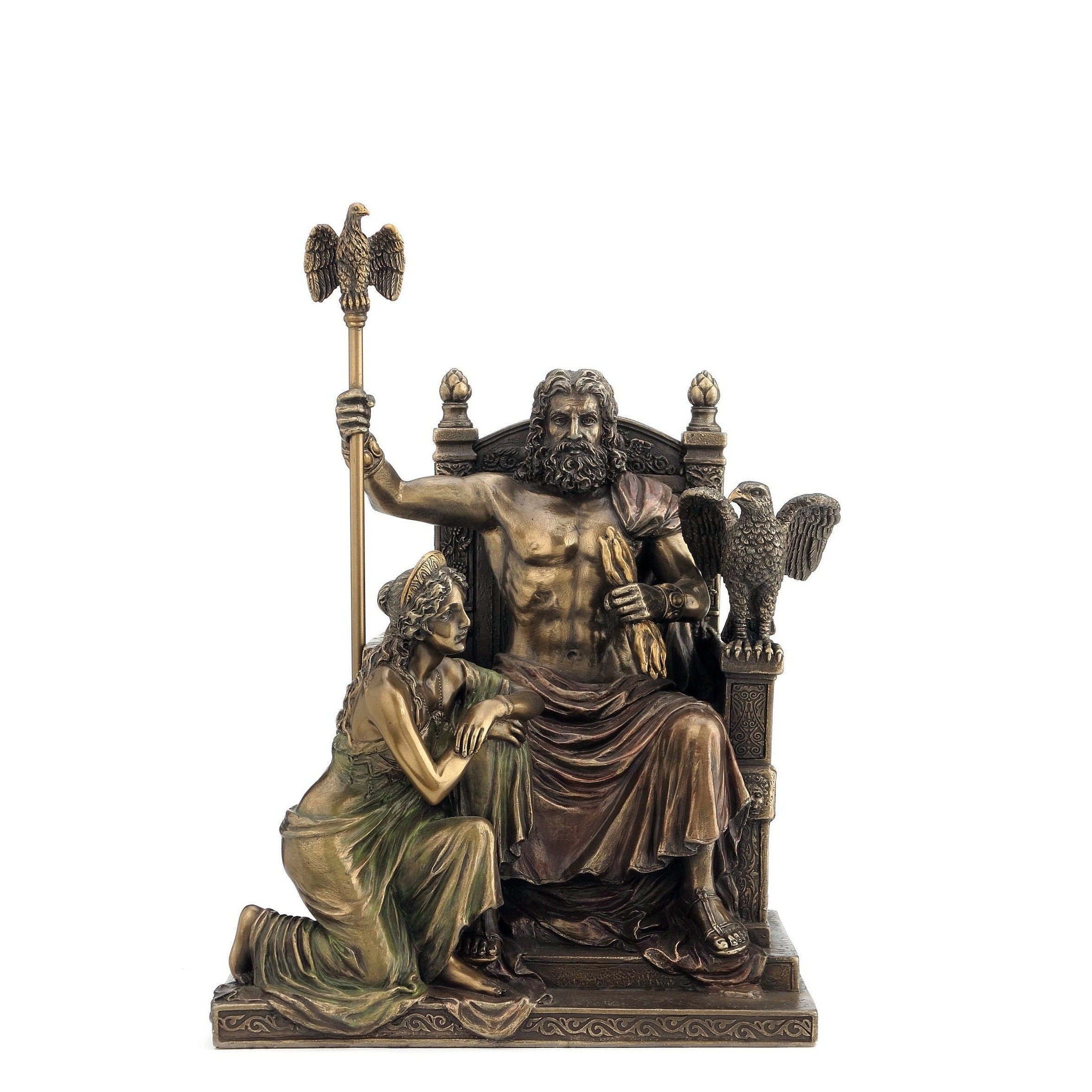 Zeus and Hera Cold Cast Bronze Statue: Veronese Design