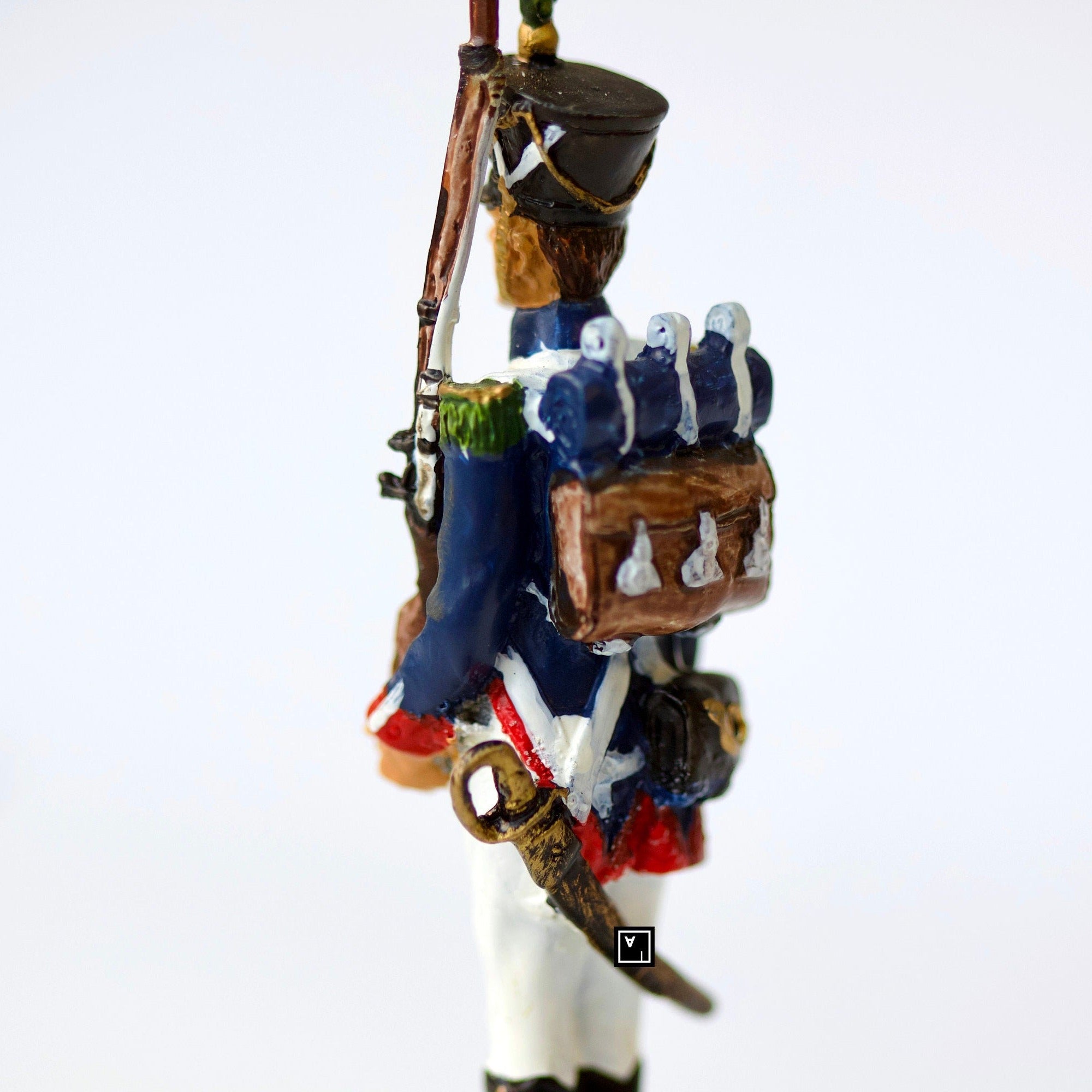 Pewter Napoleon's Grande Armée Figurine: Hand Painted French Soldier