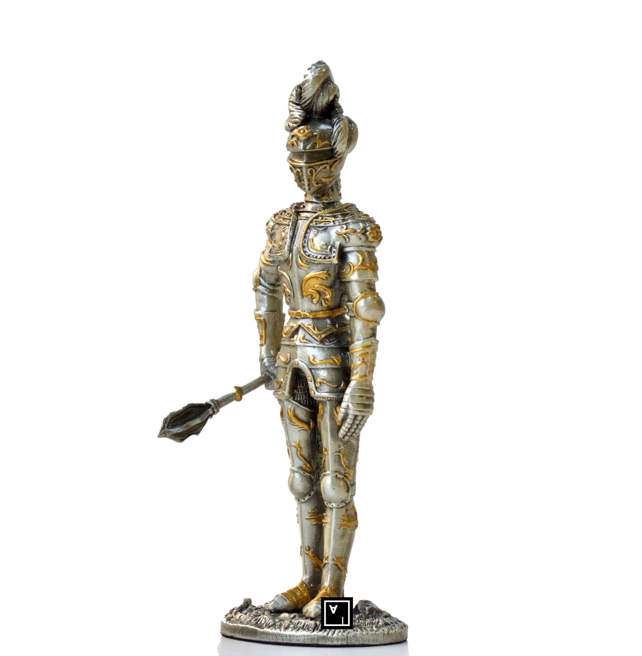 Solid Peter Medieval with Morning Star Mace Statue