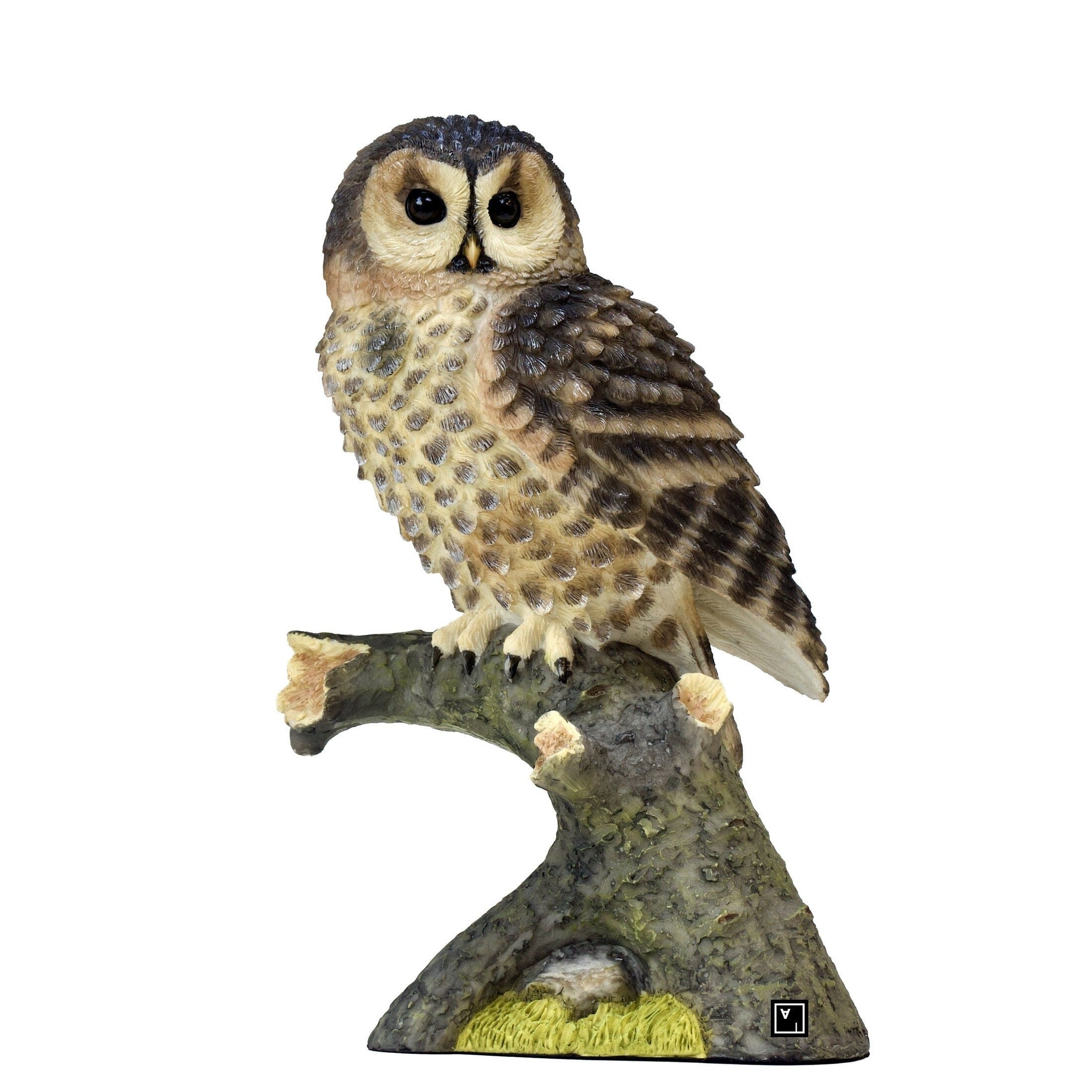 Handpainted Owl on Branch Figurine - Veronese Design