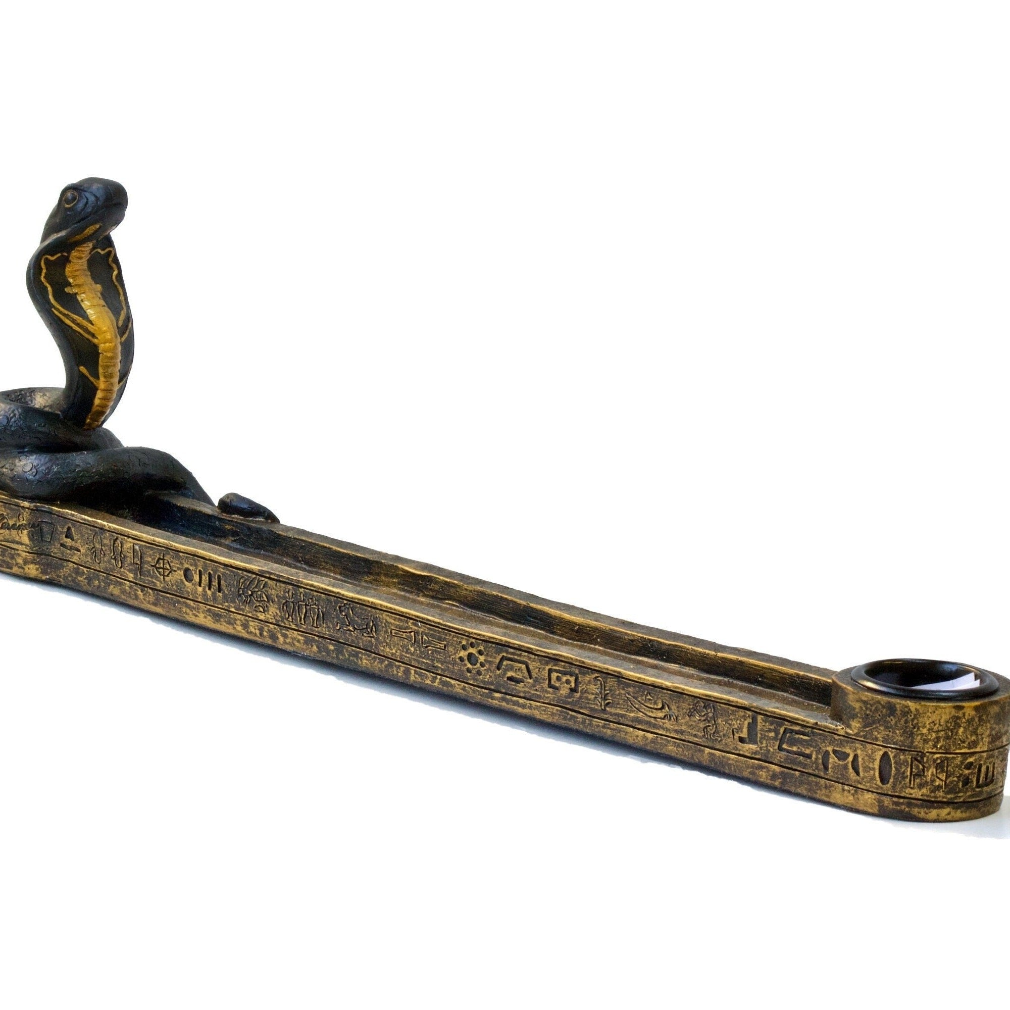 Resin Cobra Incense Stick Holder: Handpainted Decor