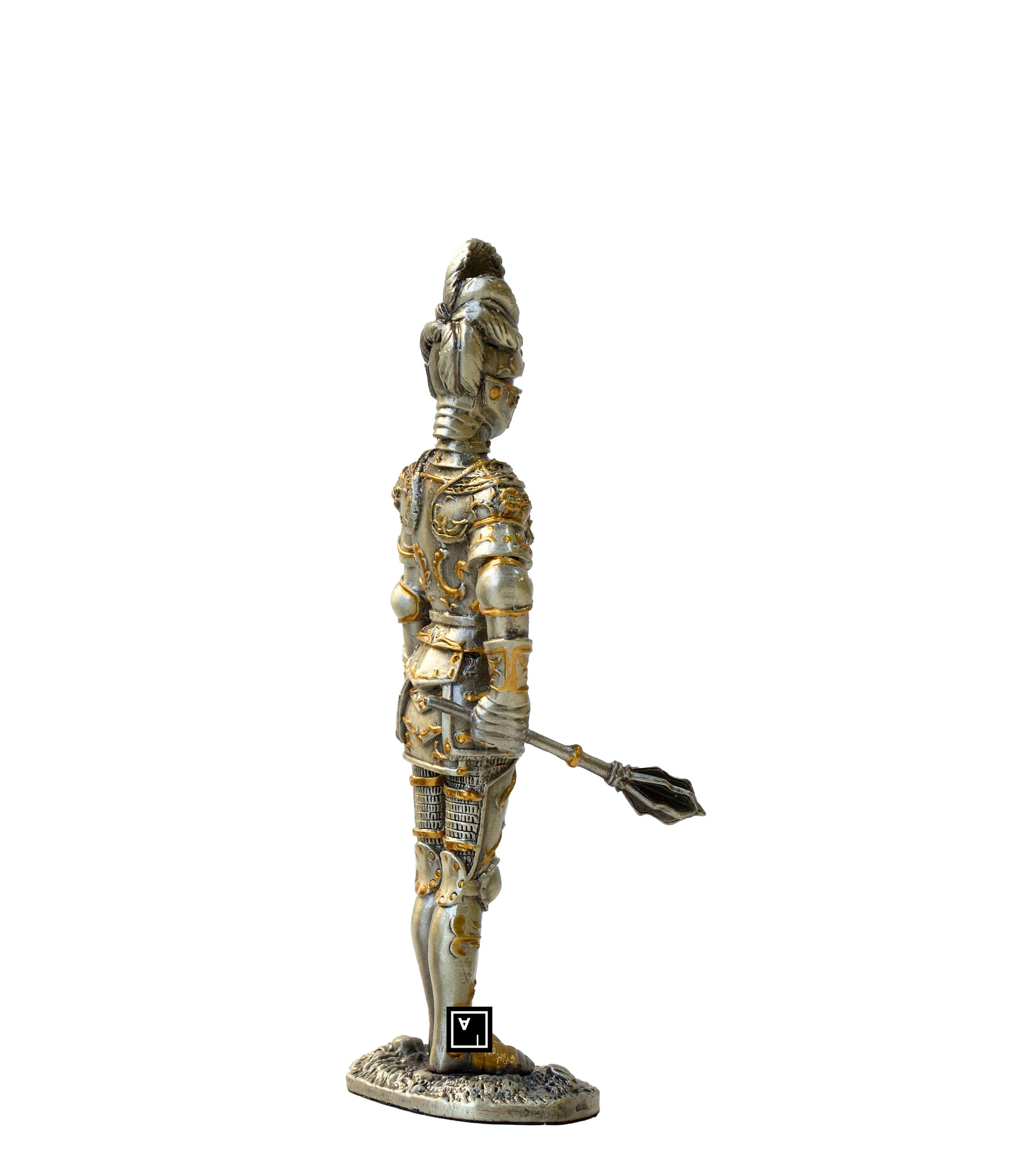 Solid Peter Medieval with Morning Star Mace Statue
