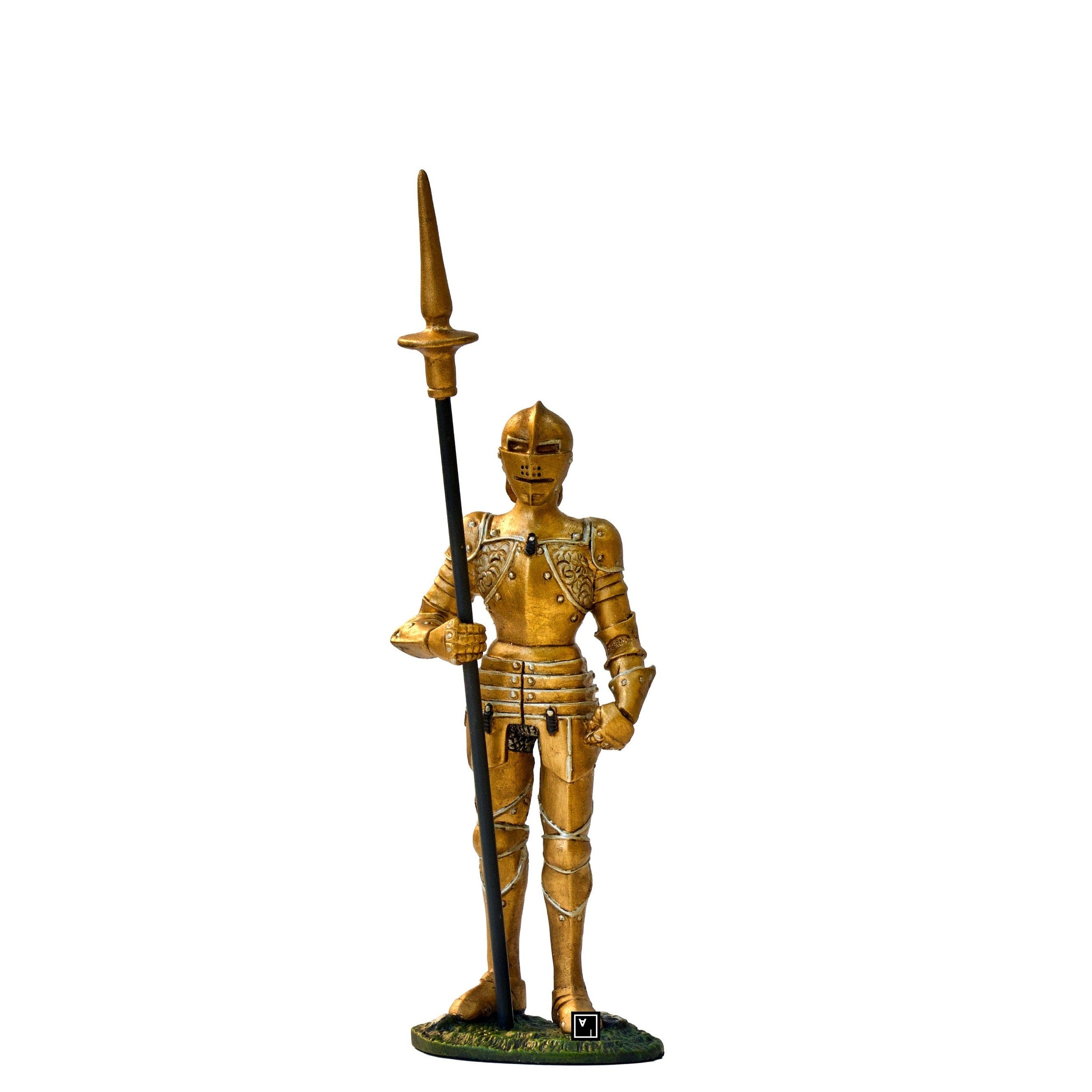 Solid Pewter Medieval Statue. Pewter Military Solider Figurine.