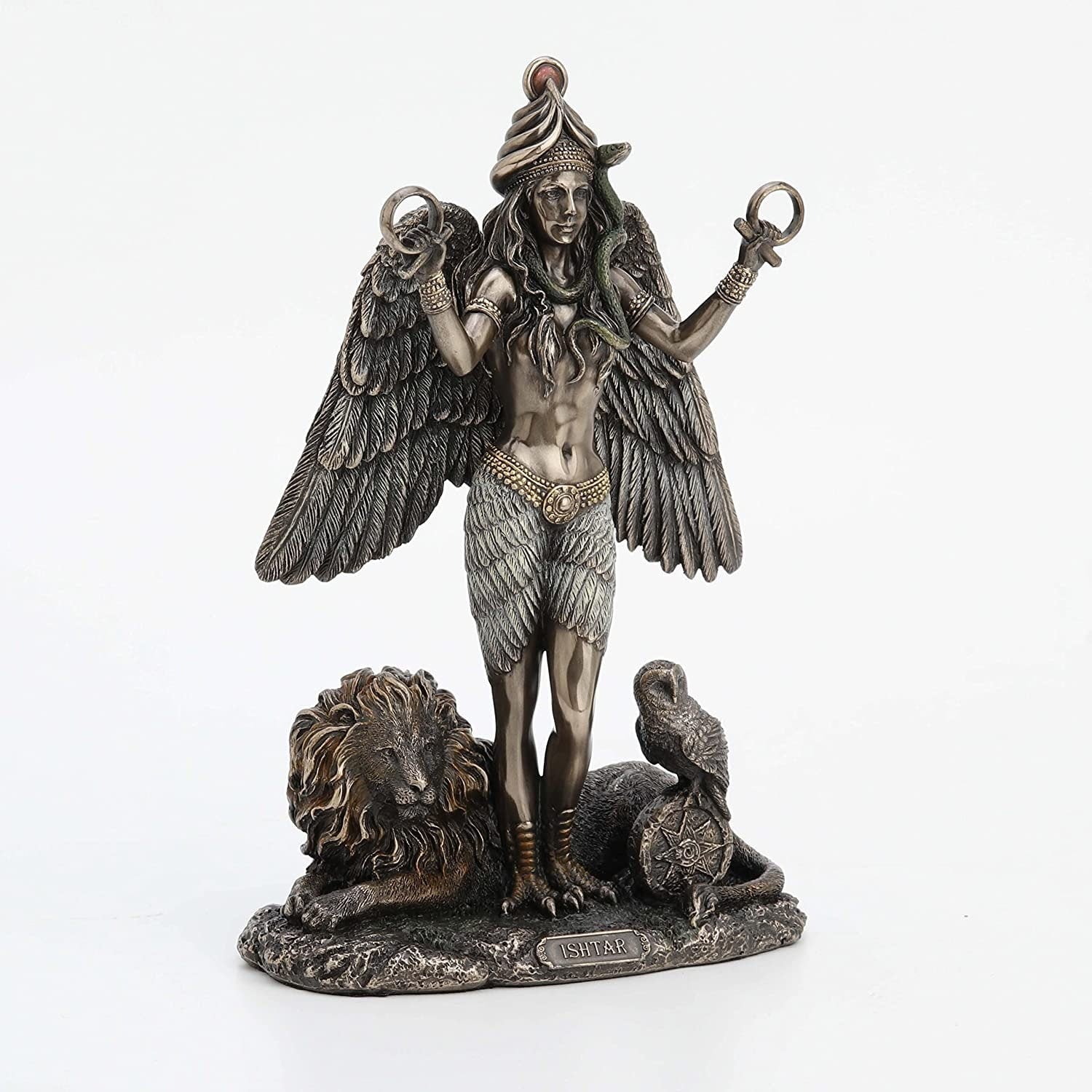 Ishtar Statue: Mesopotamian Goddess of Love and Power, Cold Cast Bronze