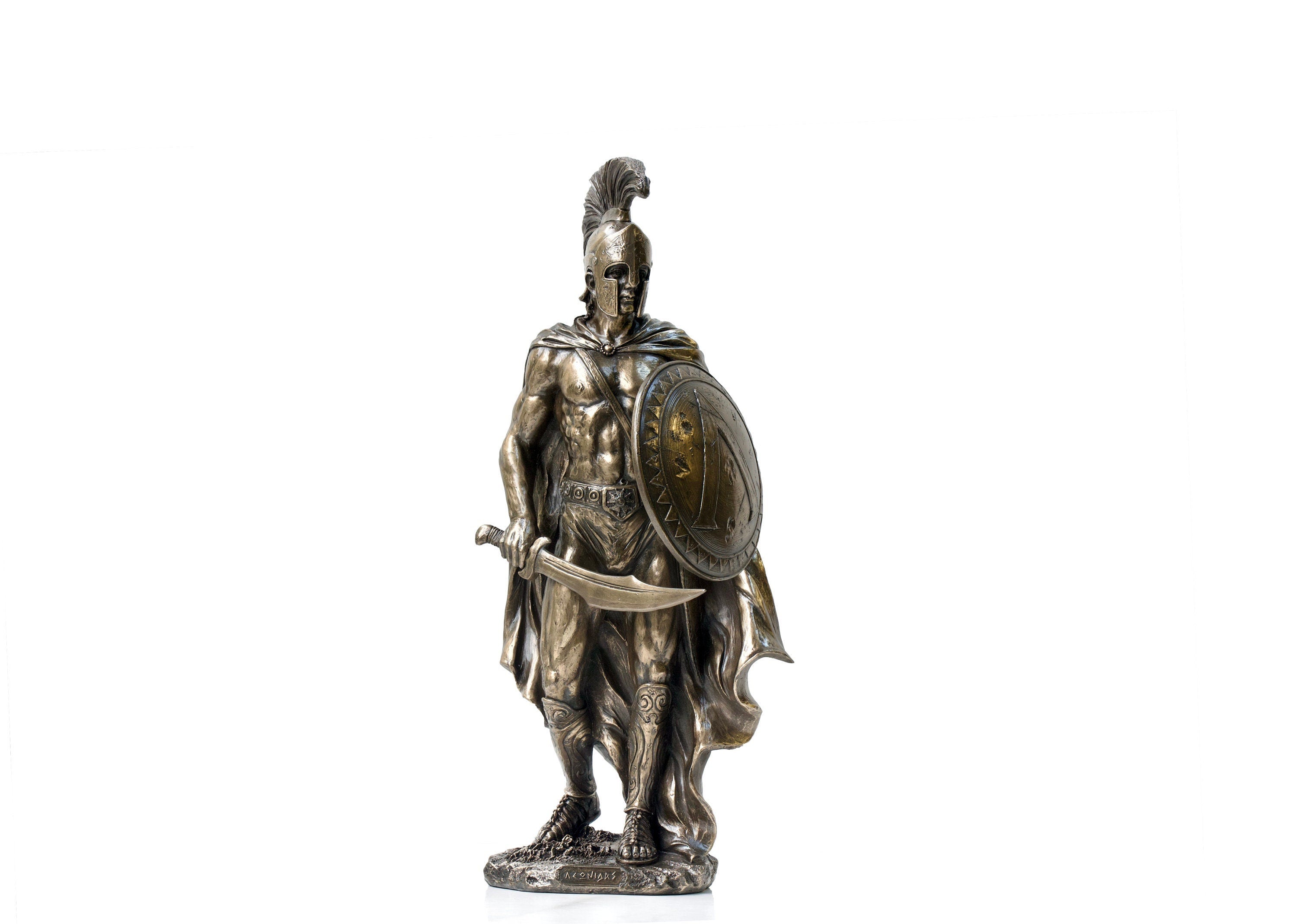 Leonidas Statue: Greek Spartan King, Bronze Finish Figurine